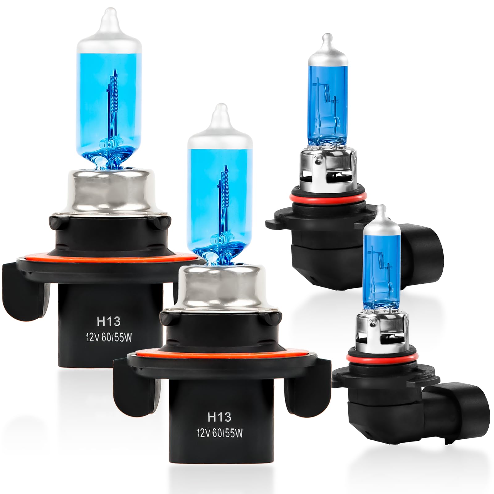 LIAOSENFA Halogen Headlight Bulbs Combo for FORD F150 (2004-2014), 9008/H13 + 9145, IP68, Pack of 4