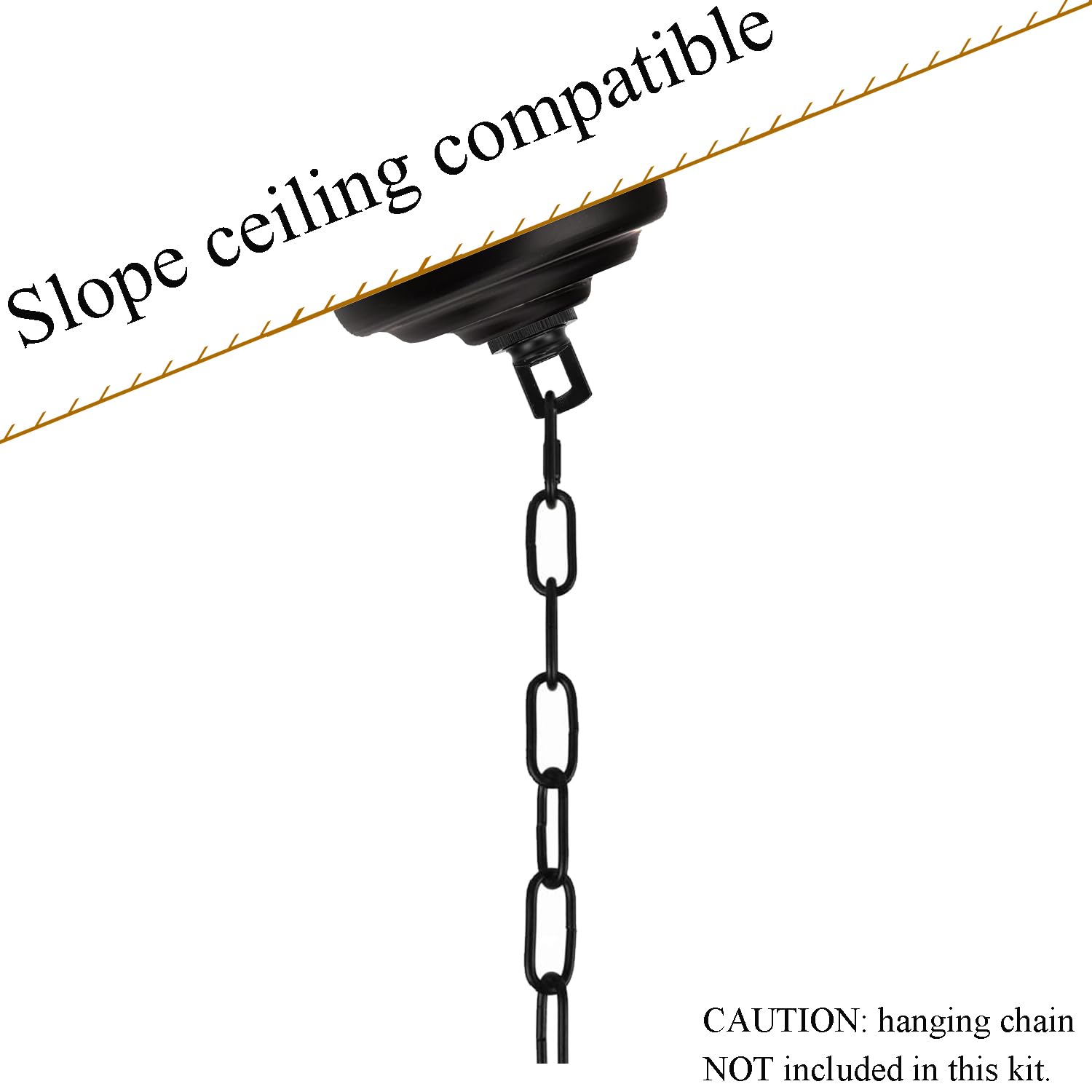 MAYOMAJO Light Canopy Kit - 5-5/16 Inch Black Replacement Cover Plate with Mounting Hardware for Chandelier, Pendant, Swag, DIY Projects