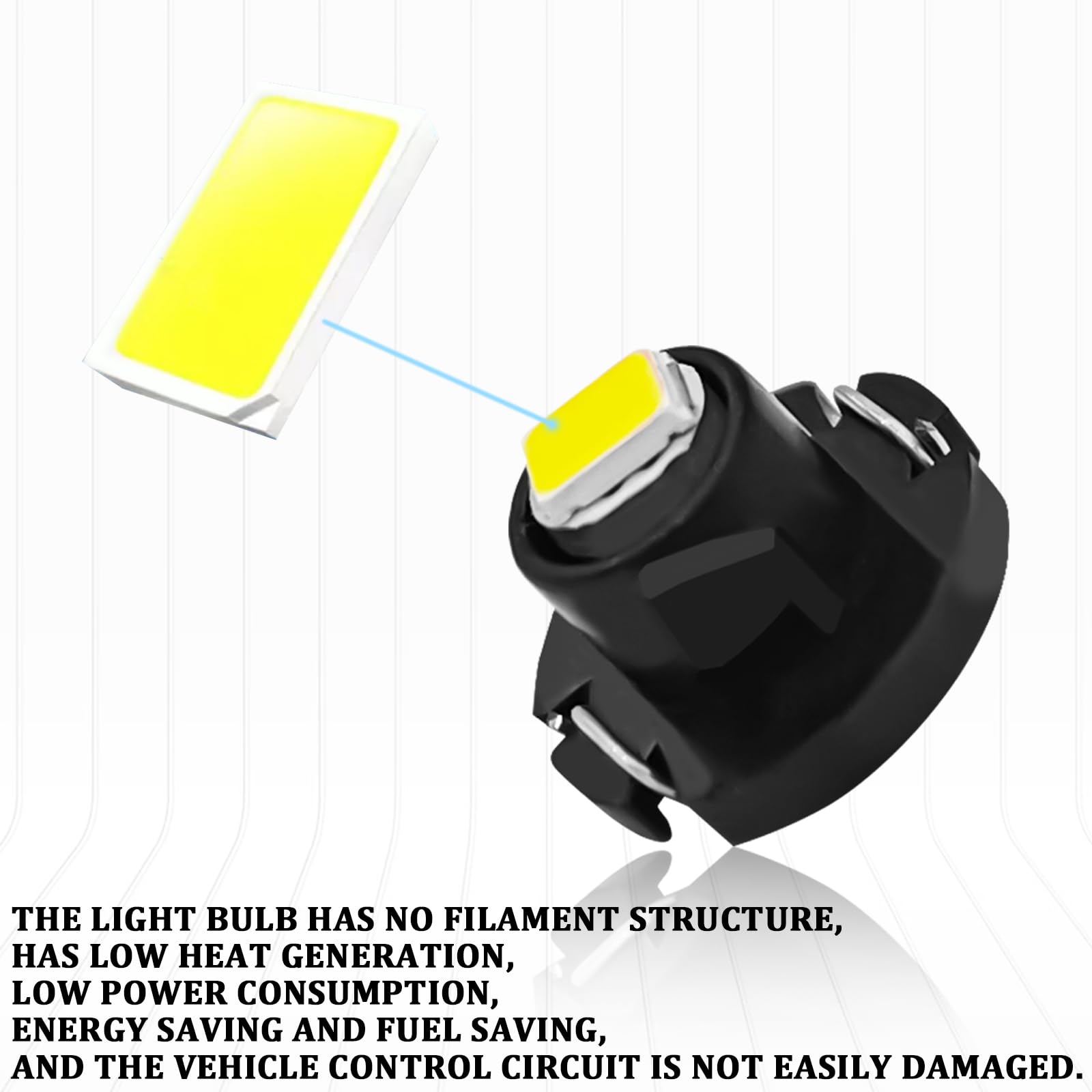 SamWinGear T4.2 LED Bulb Car Interior Lights, 12V IP65, 0.39inx0.27in, Ice Blue, Model SamWinGear-TYBD01,