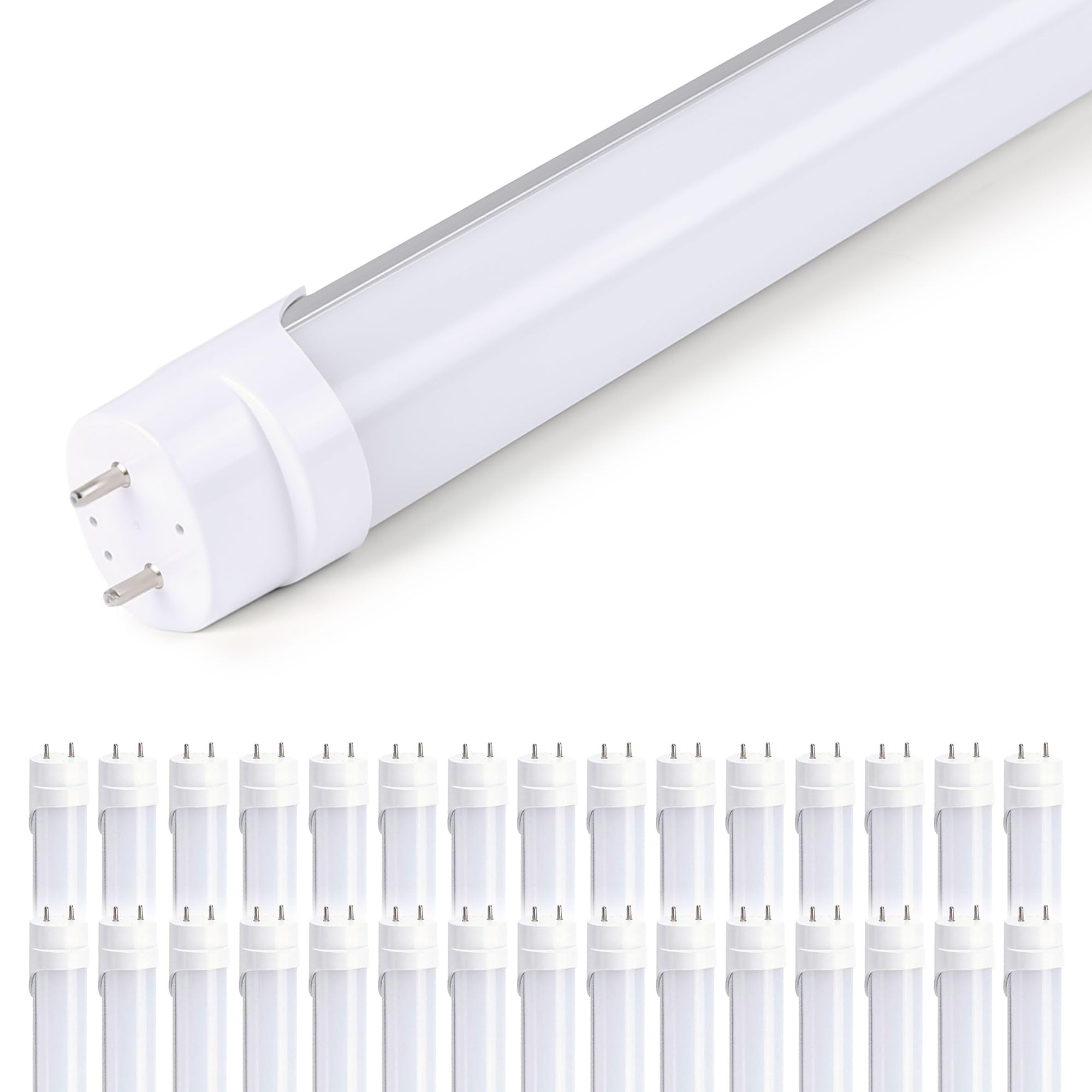 H&B Luxuries LED T8 Ballast Bypass Light Tube, 18W, G13 Base, 2300LM, 6500K, 30 Count, Model T818W65