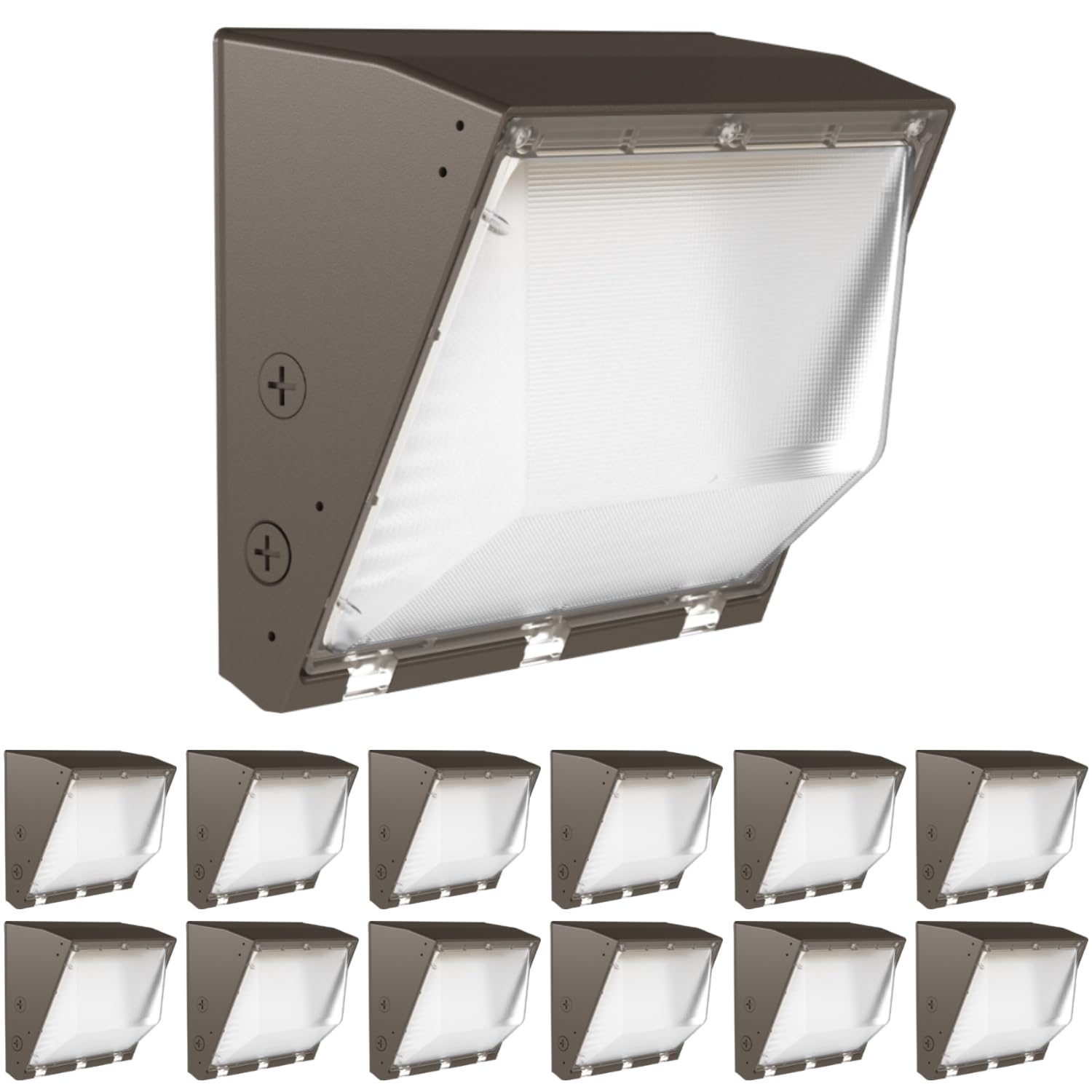 Sunco 12 Pack 80W LED Wall Pack Outdoor Industrial Dimmable Waterproof Commercial Grade Security Warehouse Super Bright Parking 