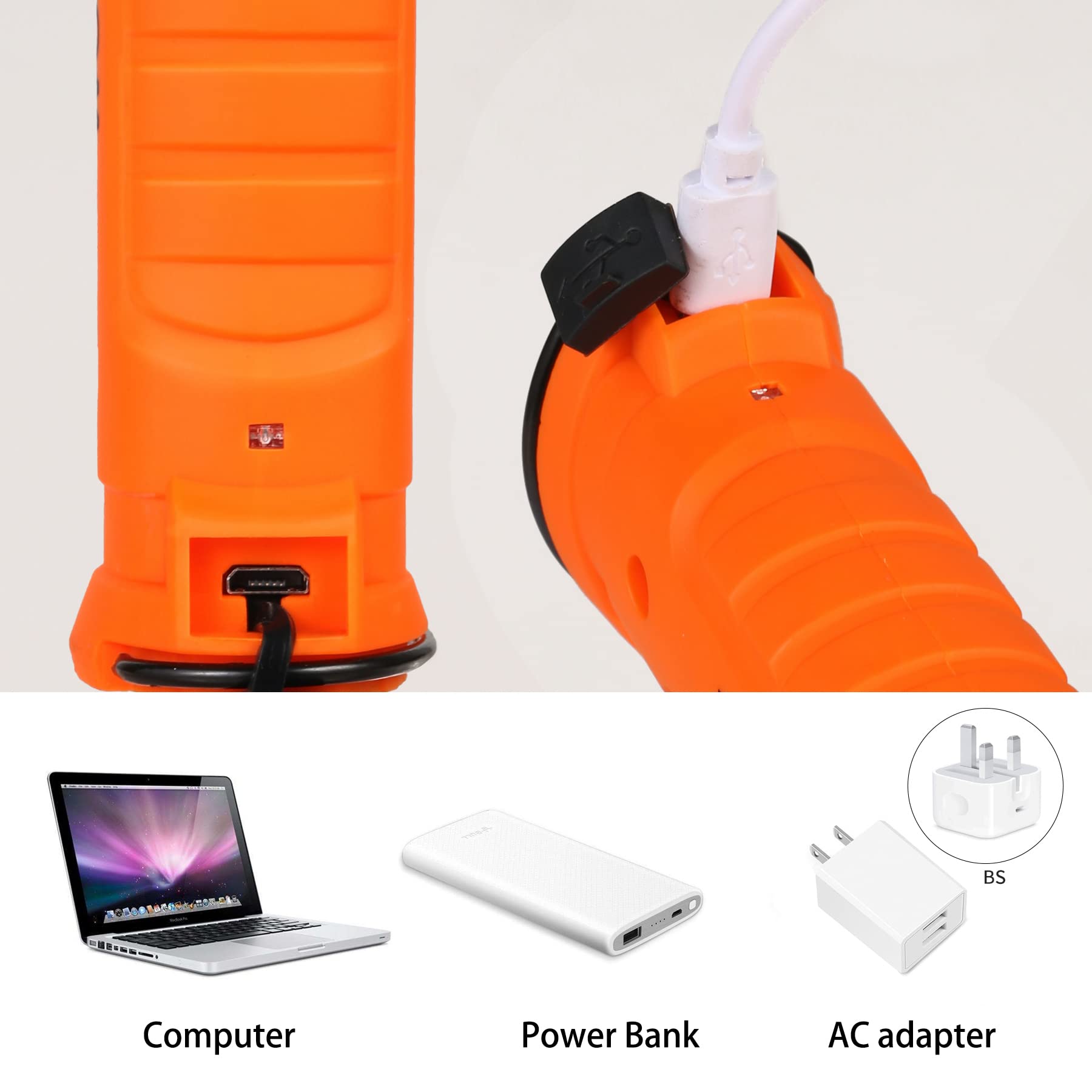 4 Pack Flash lights Vagocom Automotive Tools for Mens Dad,Cordless LED Rechargeable Worklight with Magnetic Base 360 Rotate 5 Mo