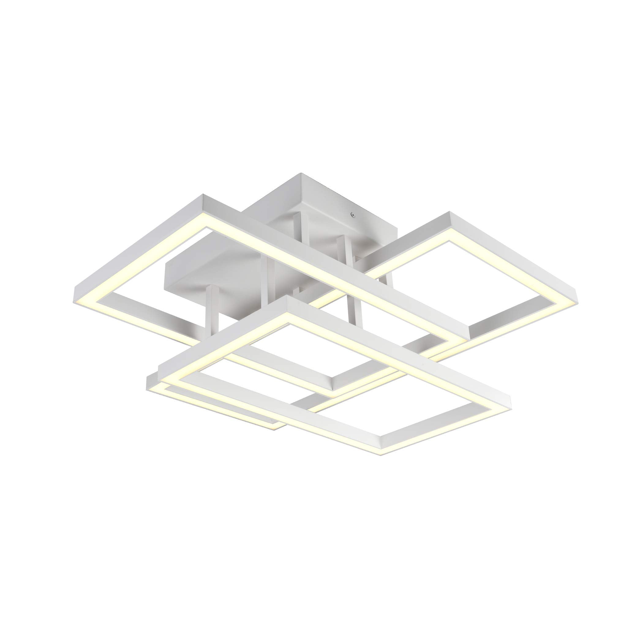 VONN Integrated LED Ceiling Light Fixture, 28in Rectangular, Aluminum, White, Model VRCF49103WH