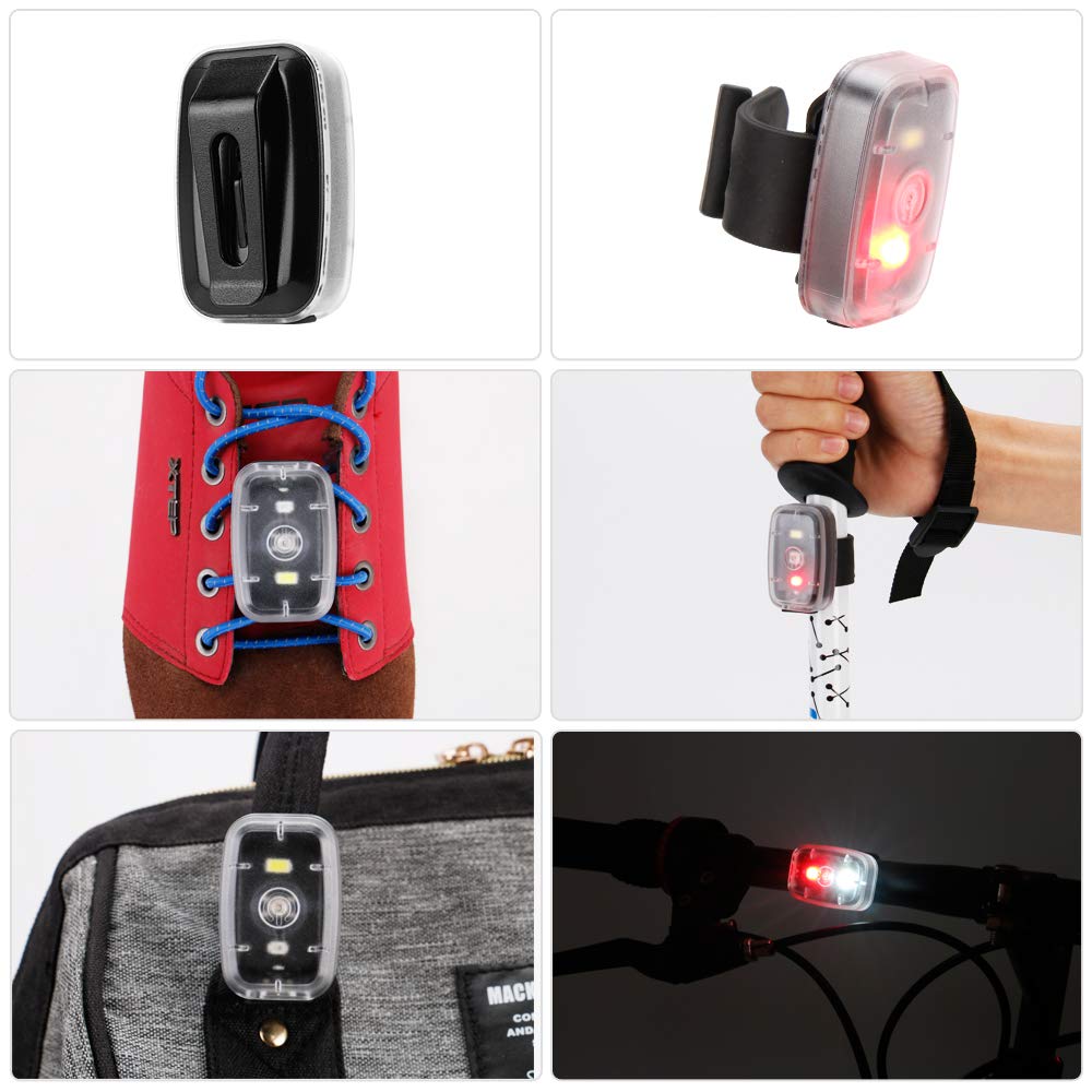 LED Safety Light, Clip On Strobe/Running Lights for Runners, Bike Tail Light with 5 Lighting Modes, High Visibility Accessories