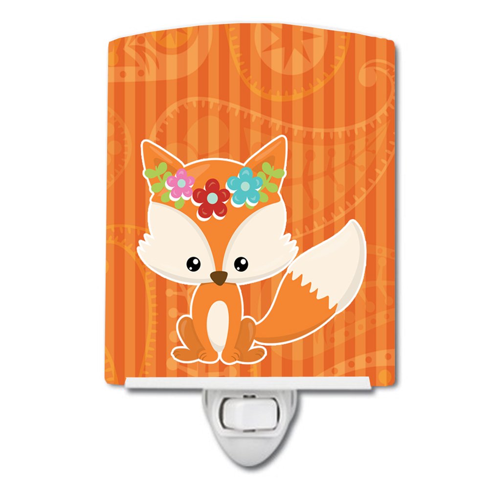 Carolines Treasures BB6794CNL Fox Ceramic Night Light Compact, UL-Certified, Ideal for Bedroom, Bathroom, Nursery, Hallway, Kit