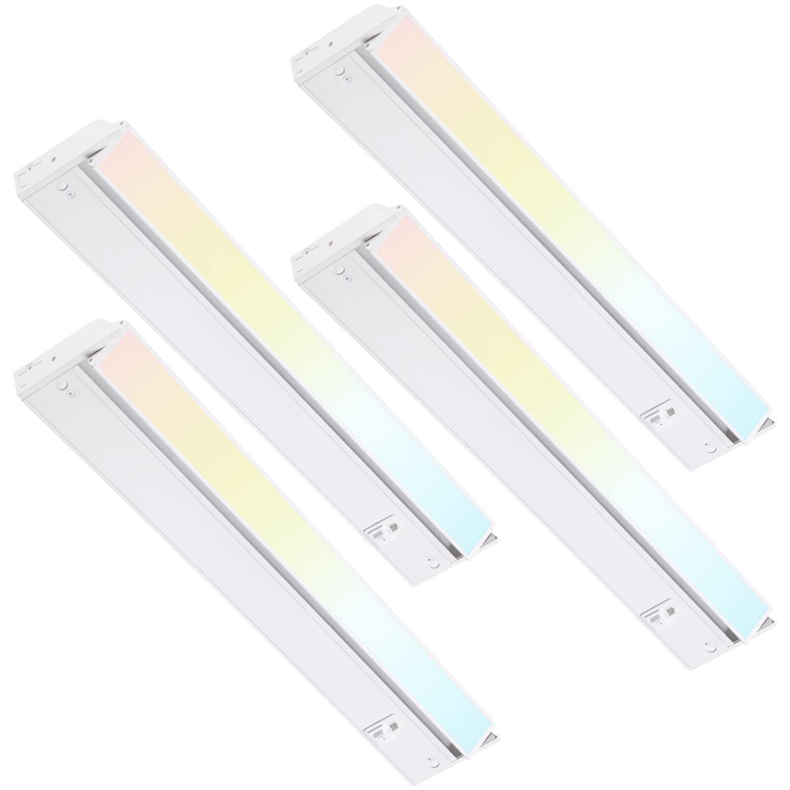 TORCHSTAR Swivel LED Under Cabinet Lighting 3CCT, 22 Inch 14W 1050LM, Hardwired & Plug-in, 3 Color Selectable CRI90 120V, Rotata