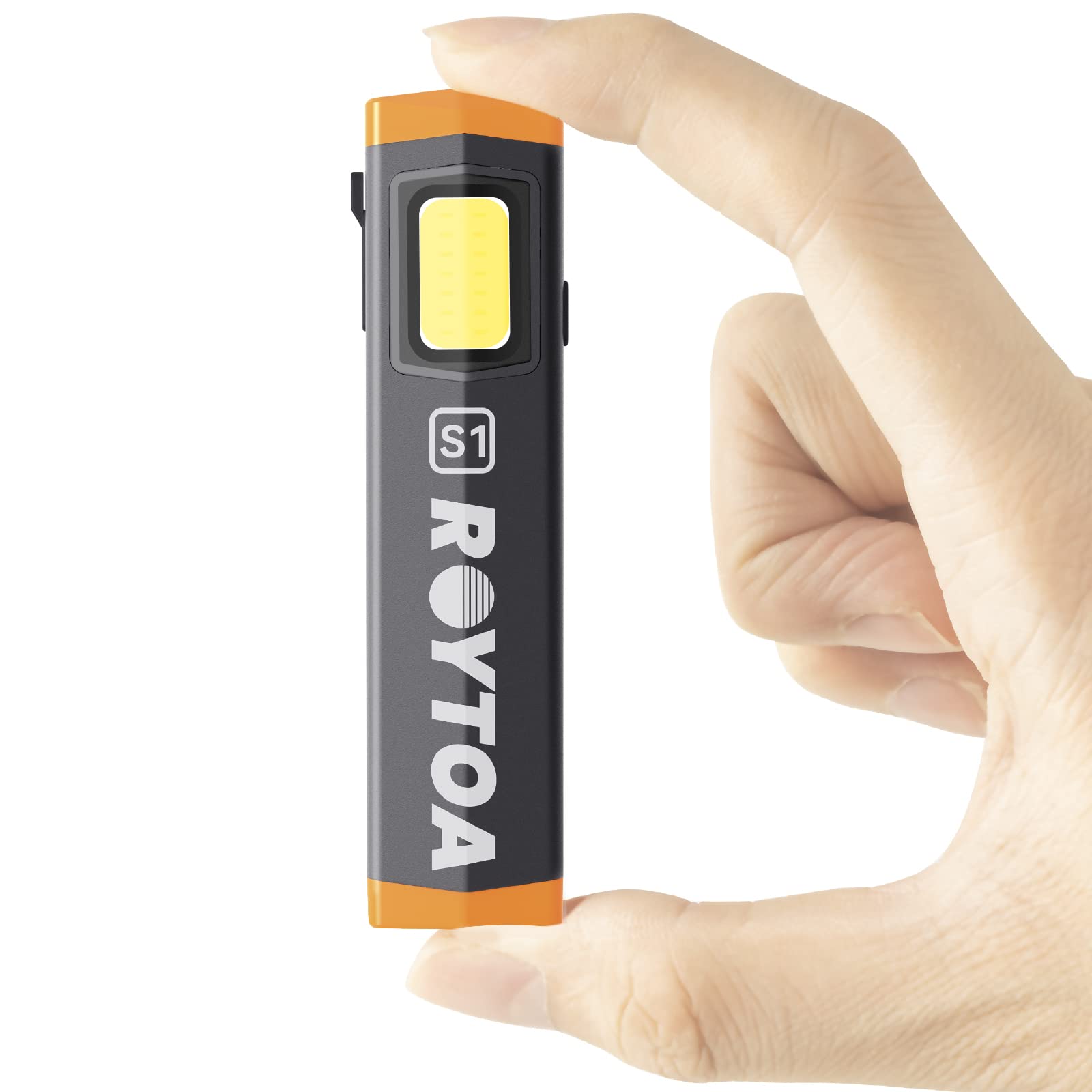 Roytoa Mini Flashlight, Rechargeable Flashlights 300 Lumens Pocket Edc Flashlight With Magnetic Base Small Handheld Flashlight With Clip For Camping, Outdoor, Emergency