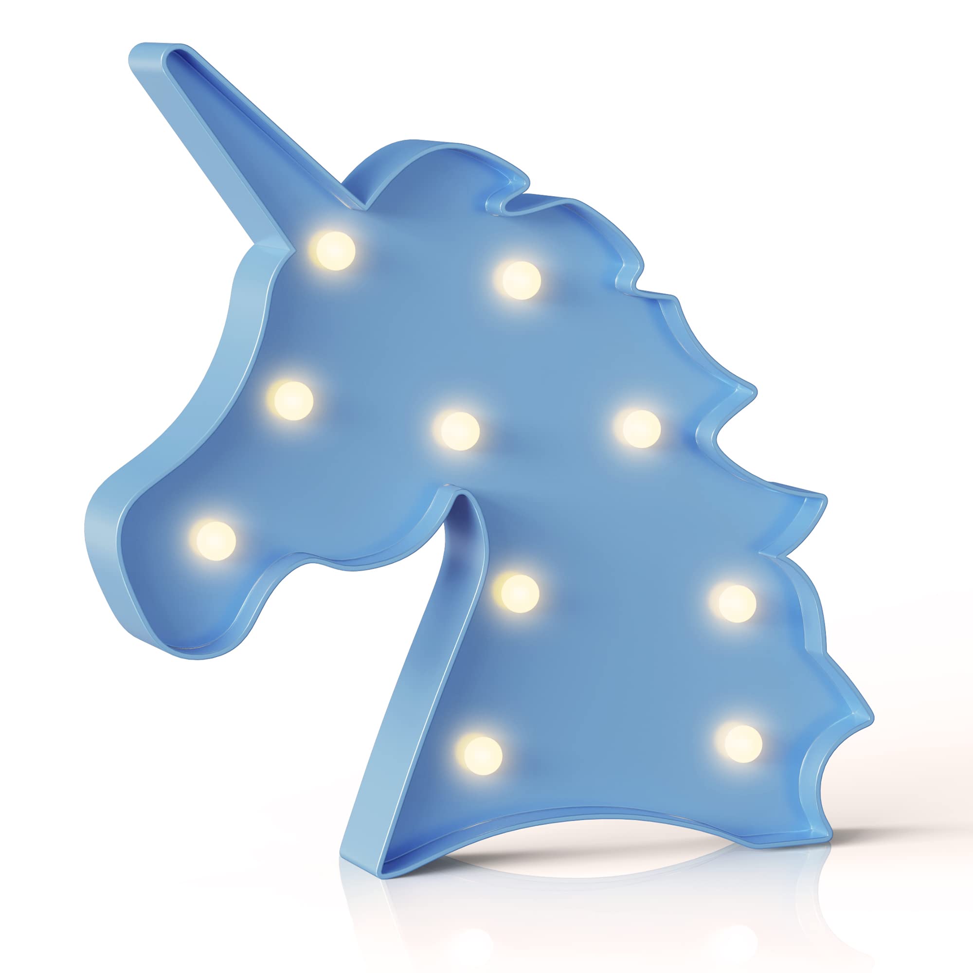 Ganrami Blue Unicorn Decor, Battery Powered Unicorn Night Light for Kids, Party Decorations, Birthday Decorations for Girls, Gir