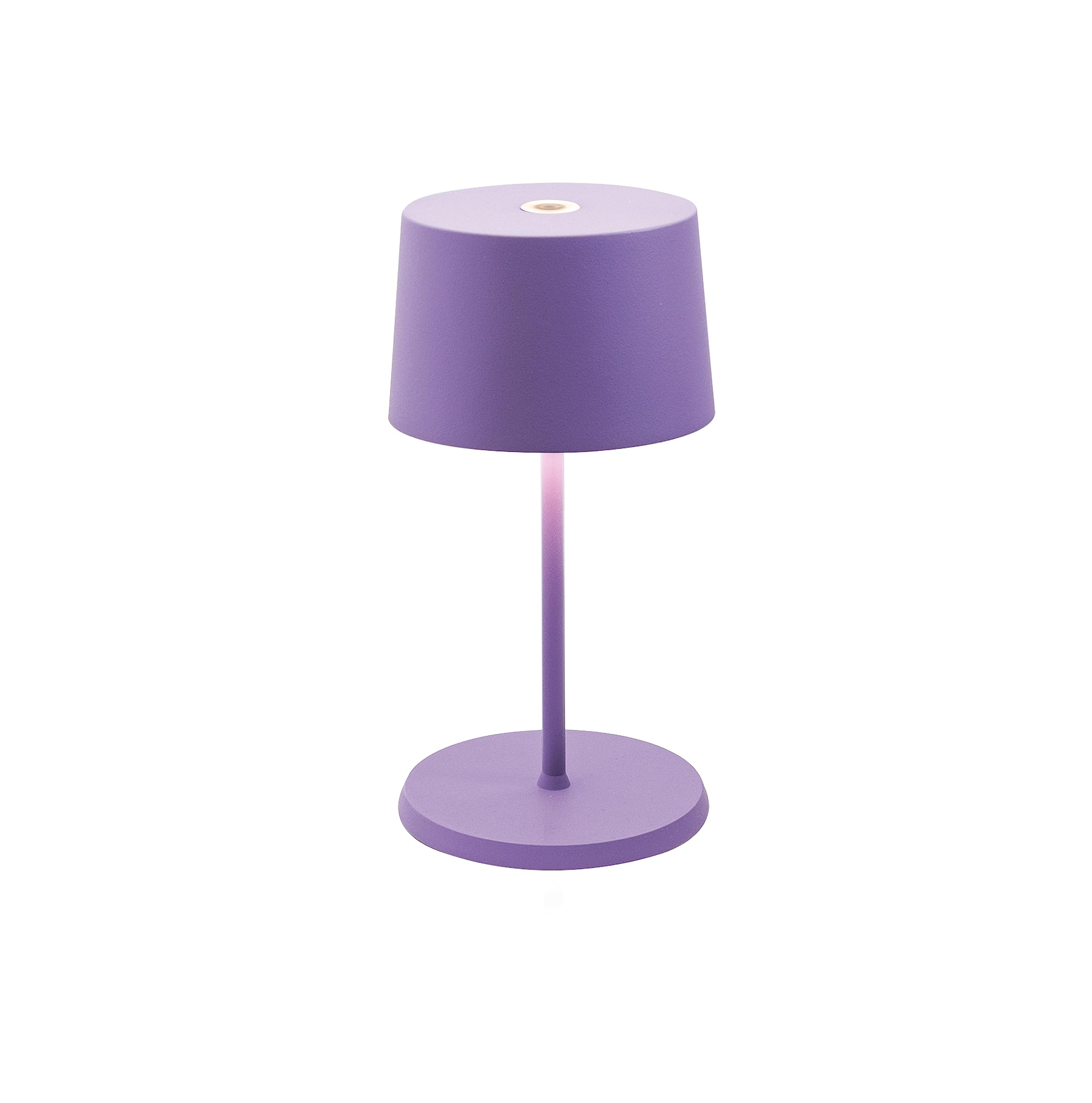 Zafferano Olivia Mini Lamp, Portable Rechargeable Table Lamp, Touch Control, 8.7 Inch, Aluminum, Lilac, Model LD0860L4