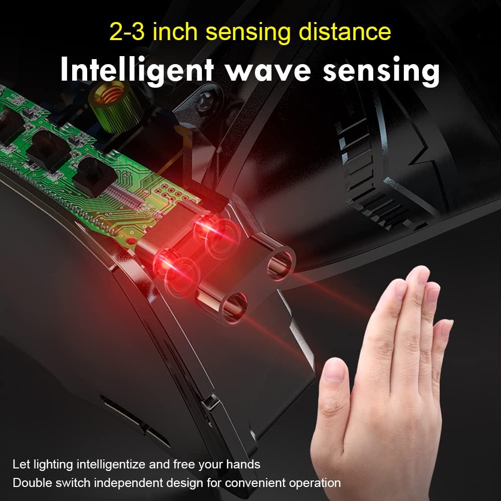 PINSAI LED Headlamp T120 - Super Bright, Waterproof, Rechargeable, Black, G300 10W for Fishing, Camping, Hiking