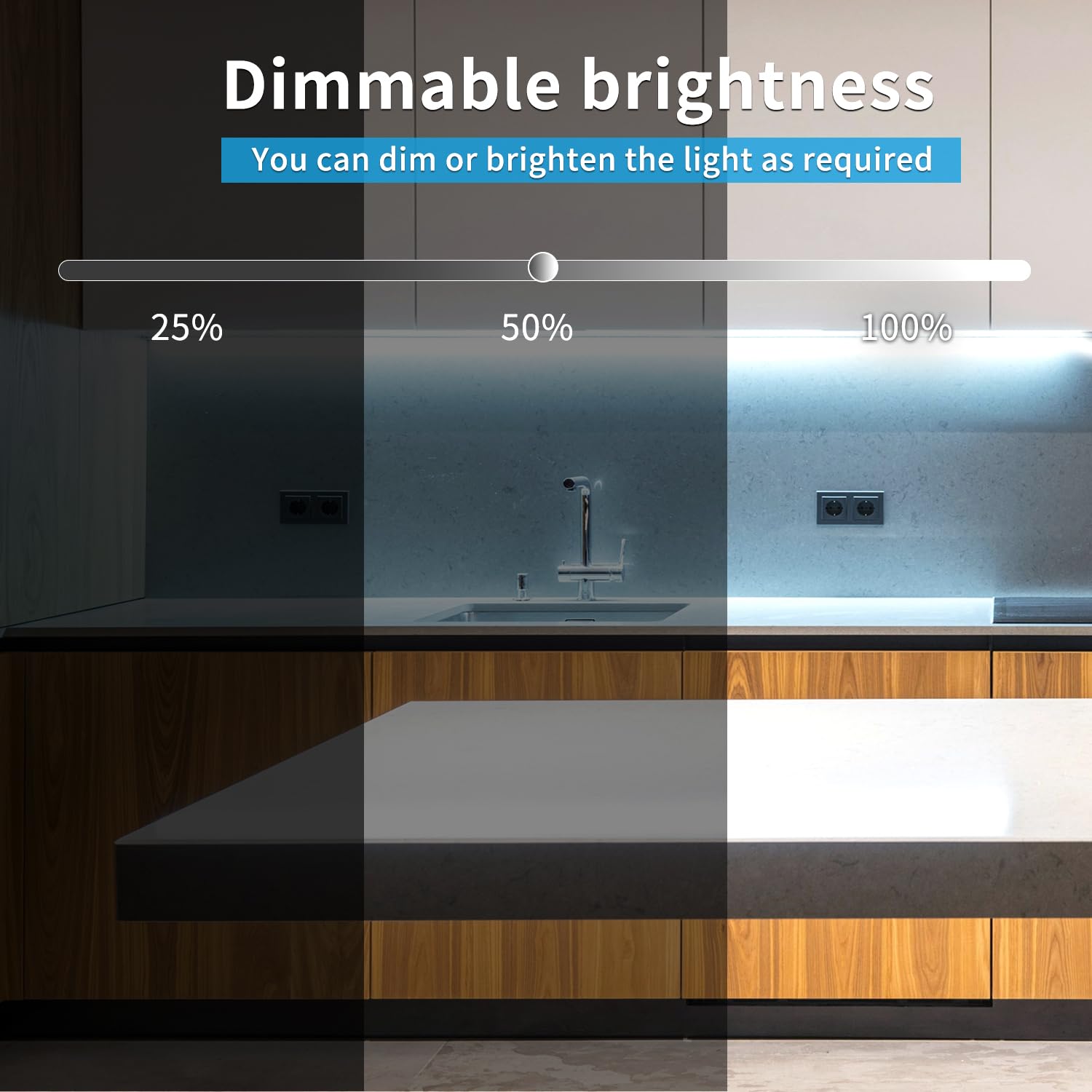 Yeewhale 50Ft Cob Led Strip Lights 6000K White Dimmable Dc 24V Flexible Led Tape Light For Bedroom, With Remote And App Control Led Light Strip,For Diy Home Decoration