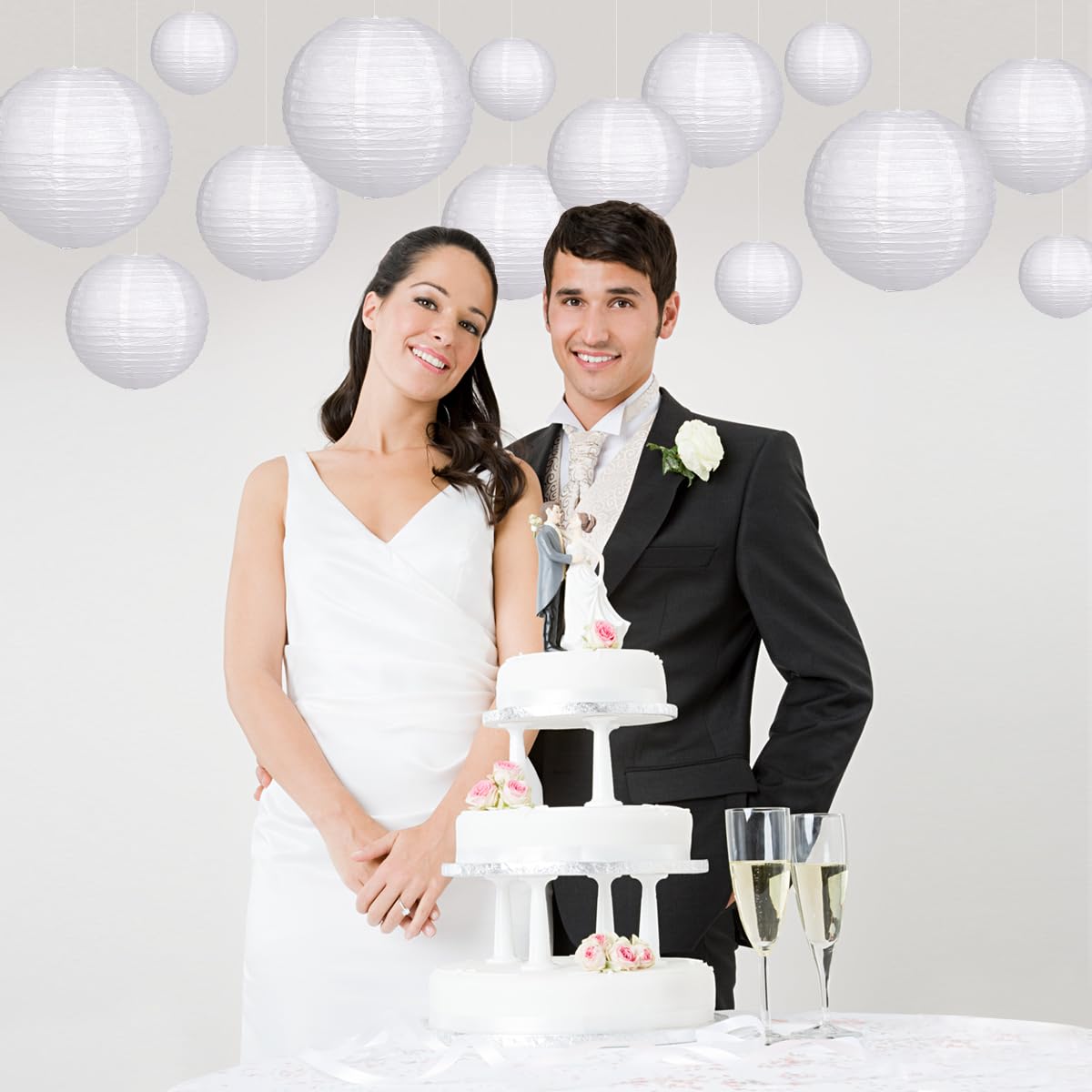 Zilue Paper Lanterns Party Decorations, Round Hanging Paper Lanterns Decorations For Graduation Engagement Wedding Birthday Part