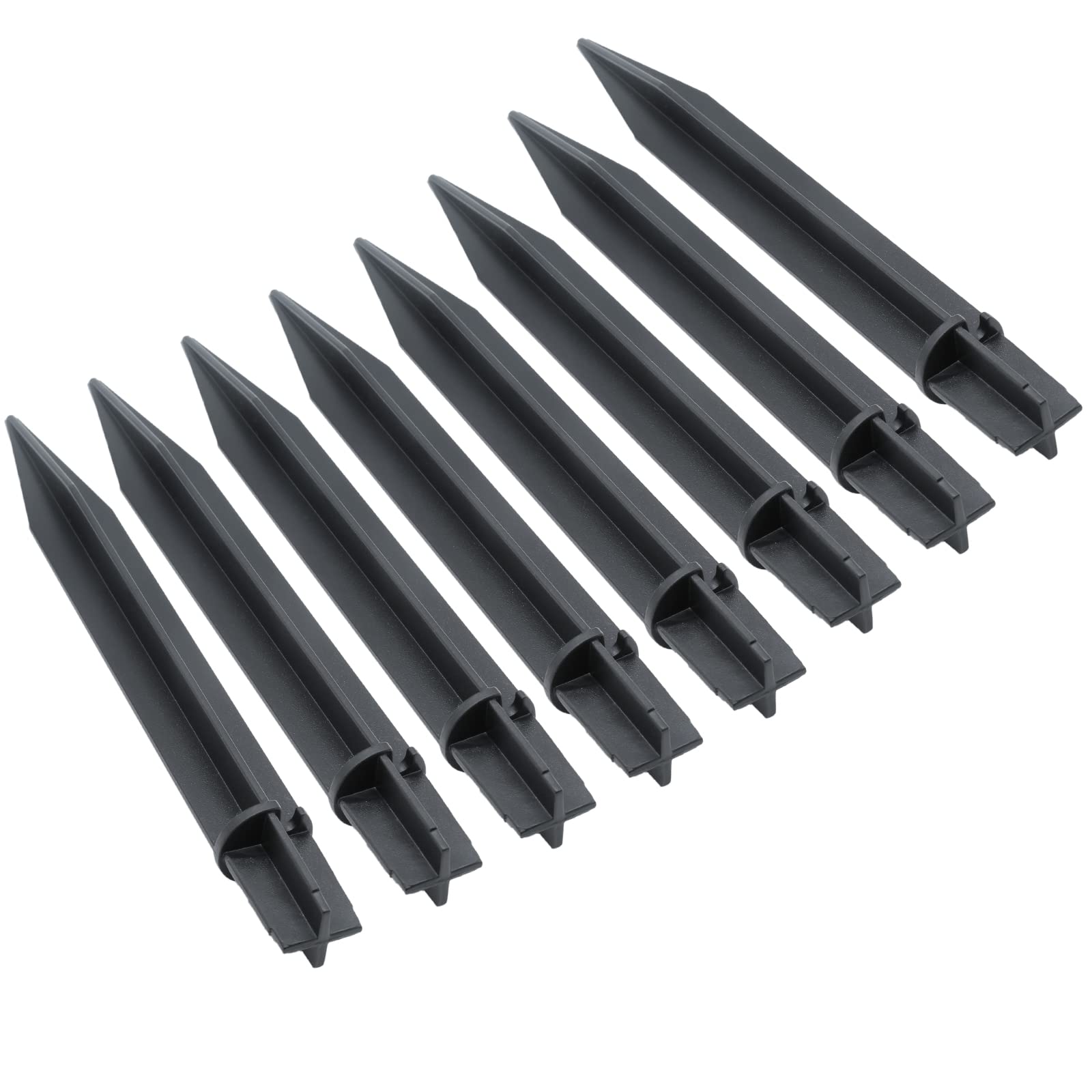 Cionyce 8PCS Black ABS Plastic Solar Pathway Light Stakes, 8.25 Inch Replacement for Garden and Pathway Lamps, 0.85 Inch Head Mounting Diameter