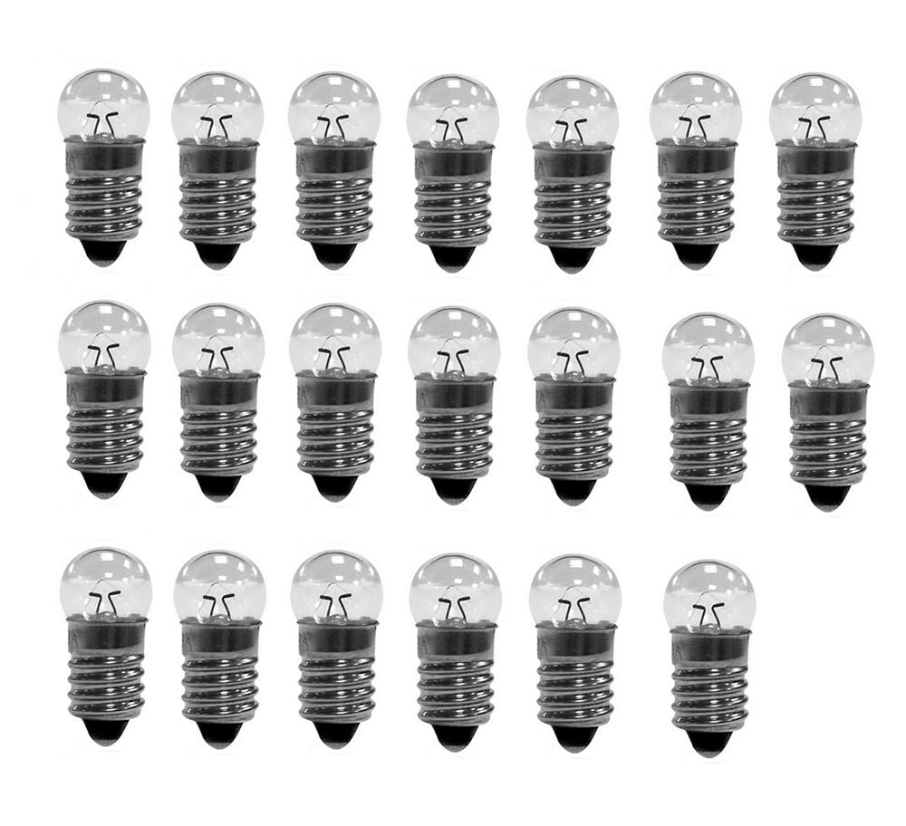 10X E10 Miniature Screw Base Light Bulbs 1.5V To 12V Flashlight Lamp Mini Light Bulbs (12, Volts)