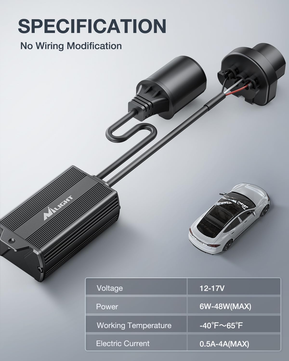 Nilight 9004/HB1 LED CANbus Decoder - Anti-Flickering Harness Error Free Resistor Capacitor for LED Bulb, Pack of 2