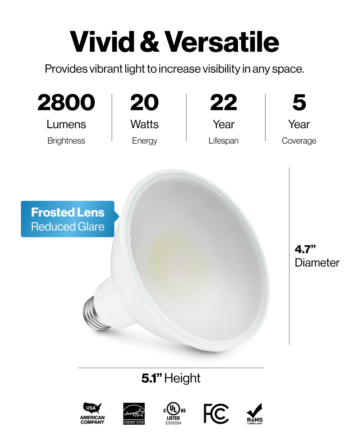 Sunco Par38 Led Flood Light Outdoor Bulb, Exterior Waterproof Spotlight Lighting, 2800 Lm, 20W (250W Equivalent), 3000K Warm Whi