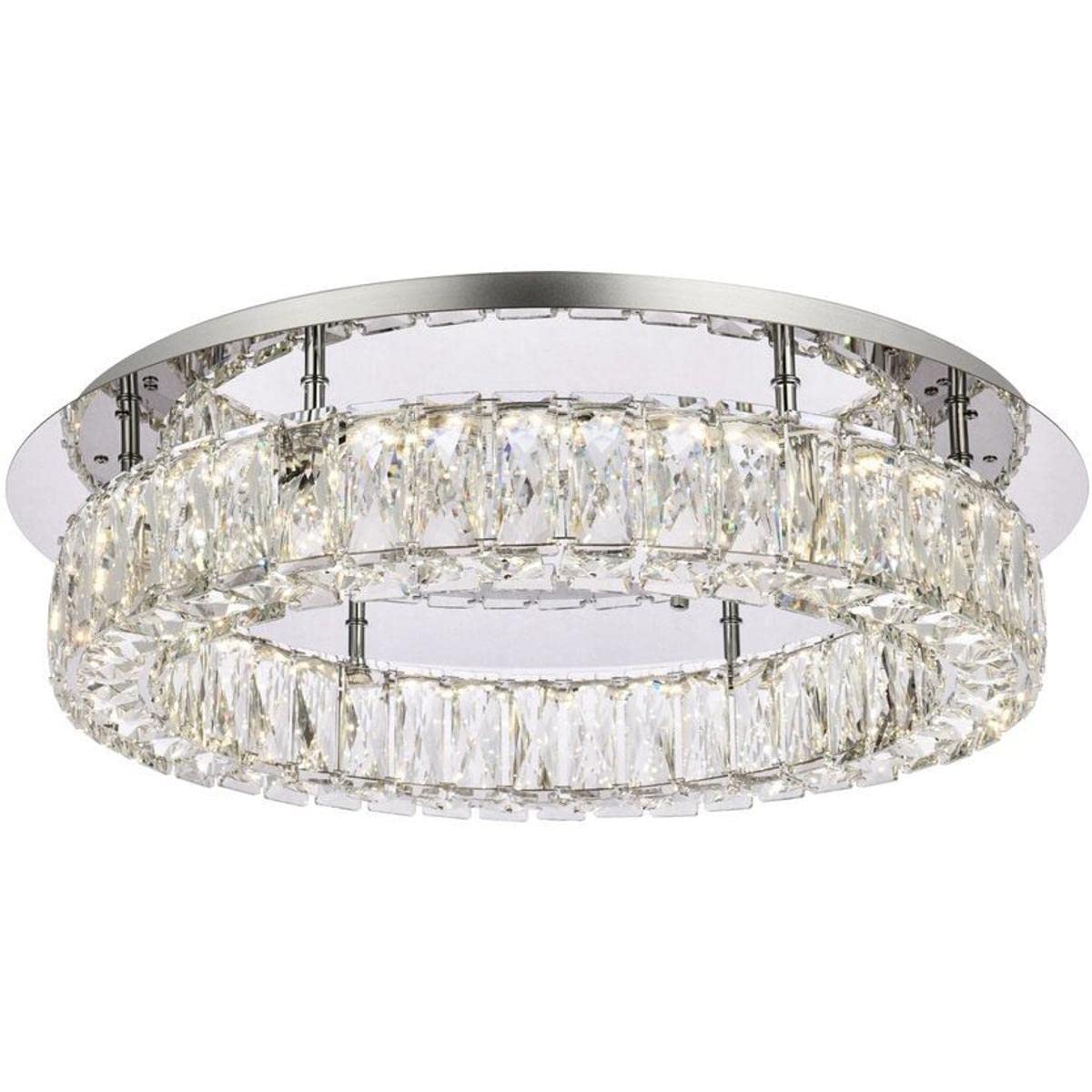 Elegant Lighting Indoor Modern Bright Home Decorative Ceiling Lighting Monroe 22 inch LED Single Flush Mount - Chrome