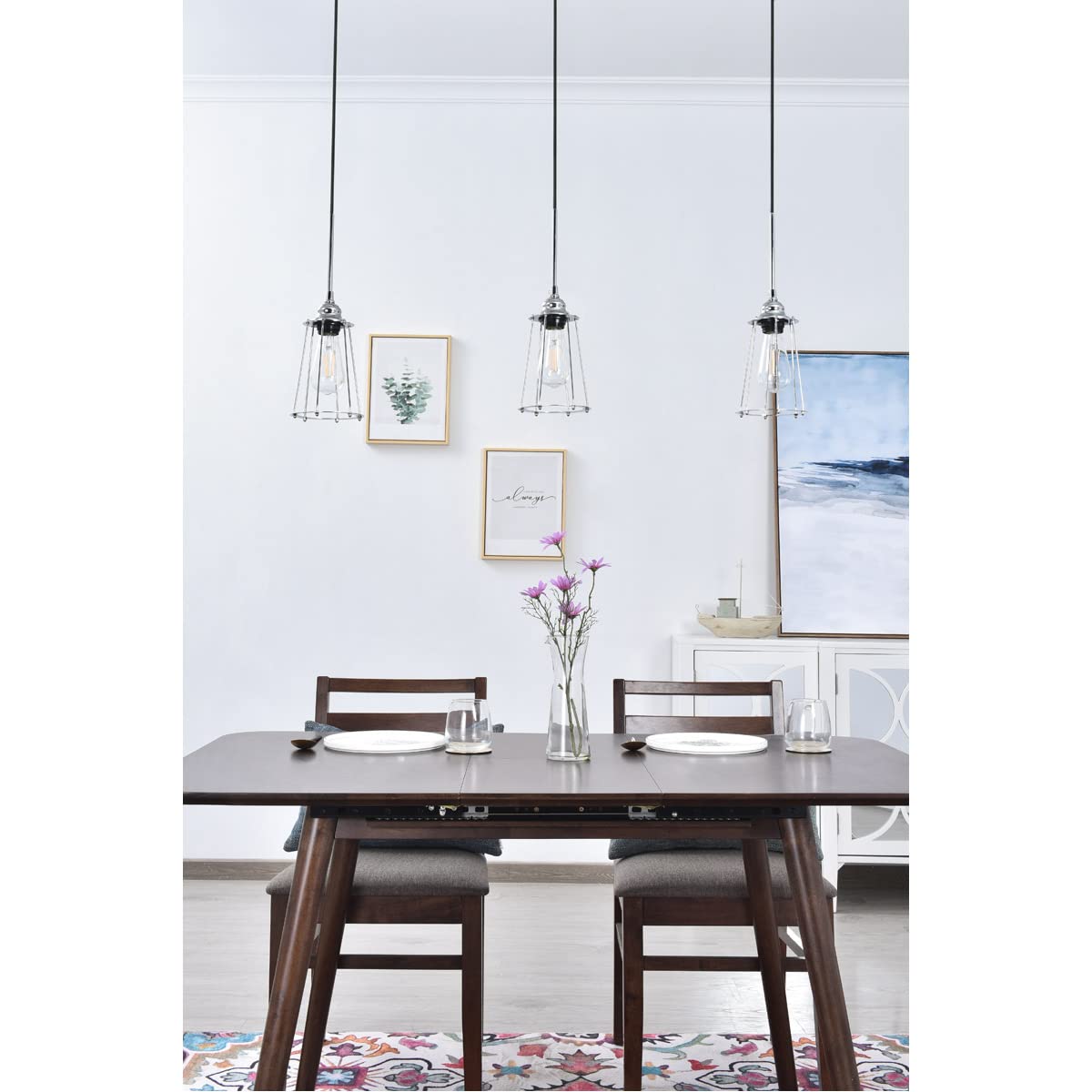 Living District Indoor Modern Home Decorative Bright Ceiling Auspice 3 Light Chrome Pendant
