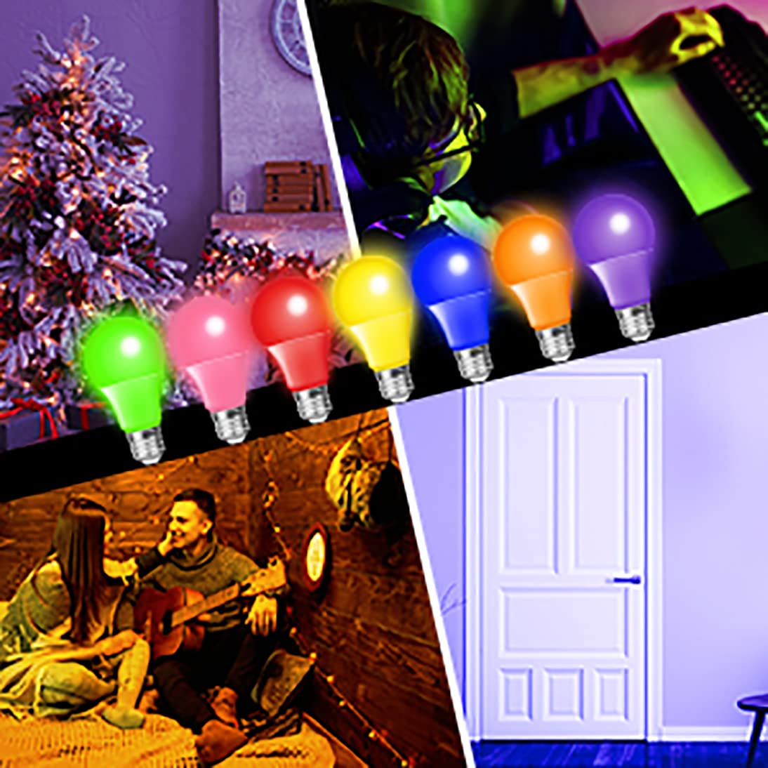 Kkhlgb Led A19 Orange Light Bulb, 9W (60W Equivalent), E26 Base For Halloween, Christmas Decoration, Porch, Home Lighting, Party