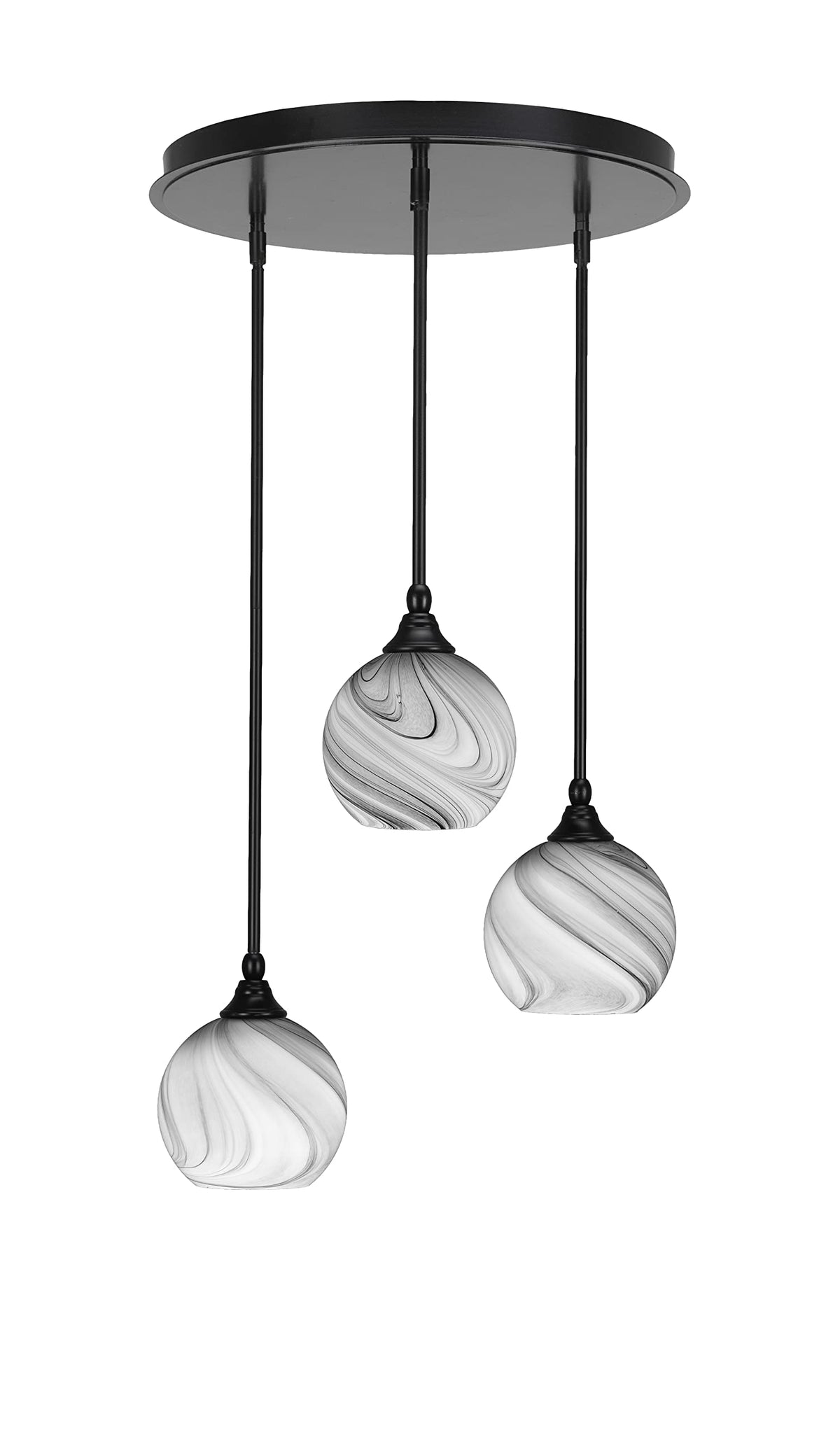 Empire 3 Light Cluster Pendalier in Matte Black Finish (2183-MB-4109)