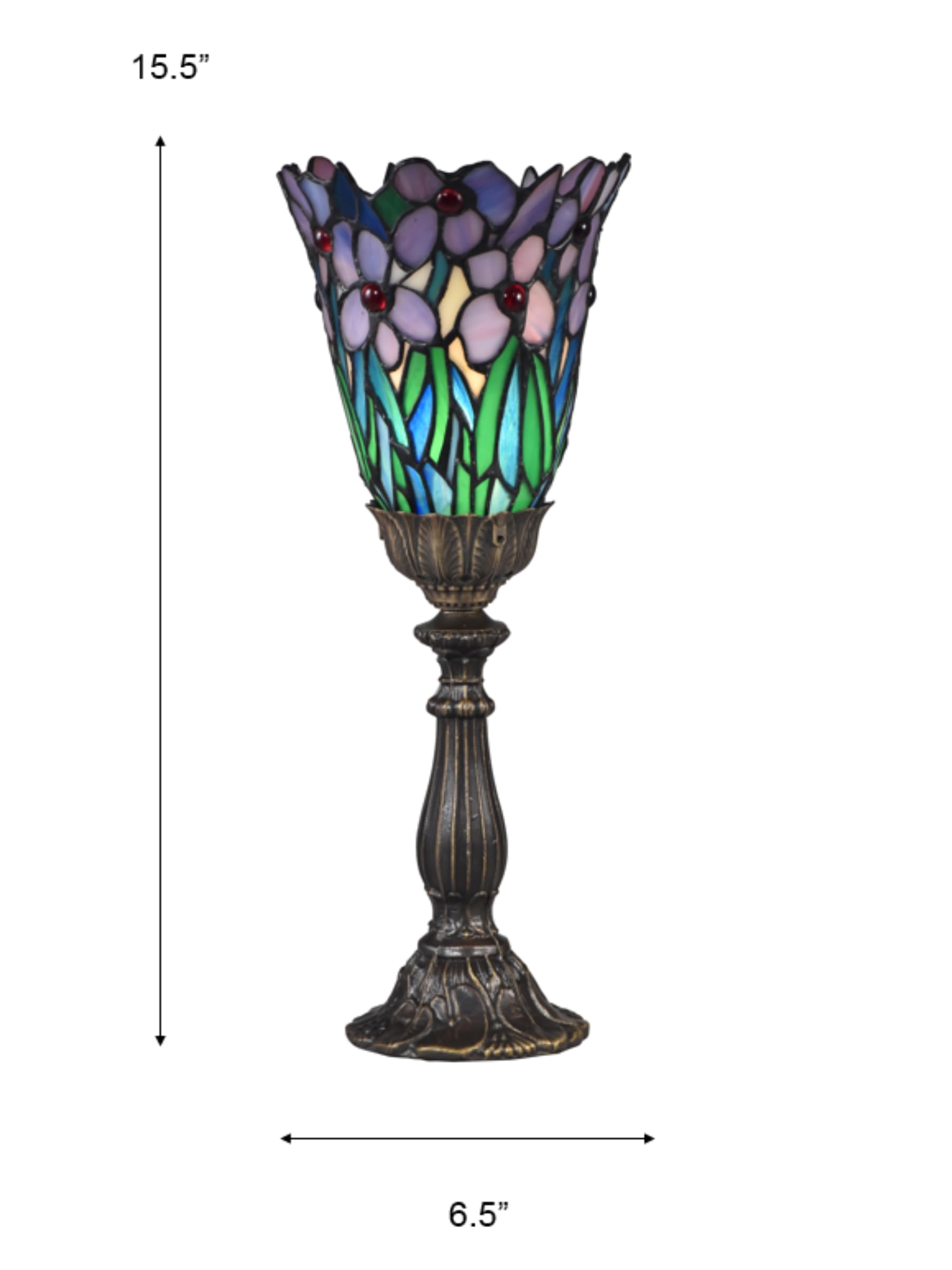 Dale Tiffany Meadowbrook Uplight Accent Lamp, 15.5" Tall, Antique Brass, Model STA17006