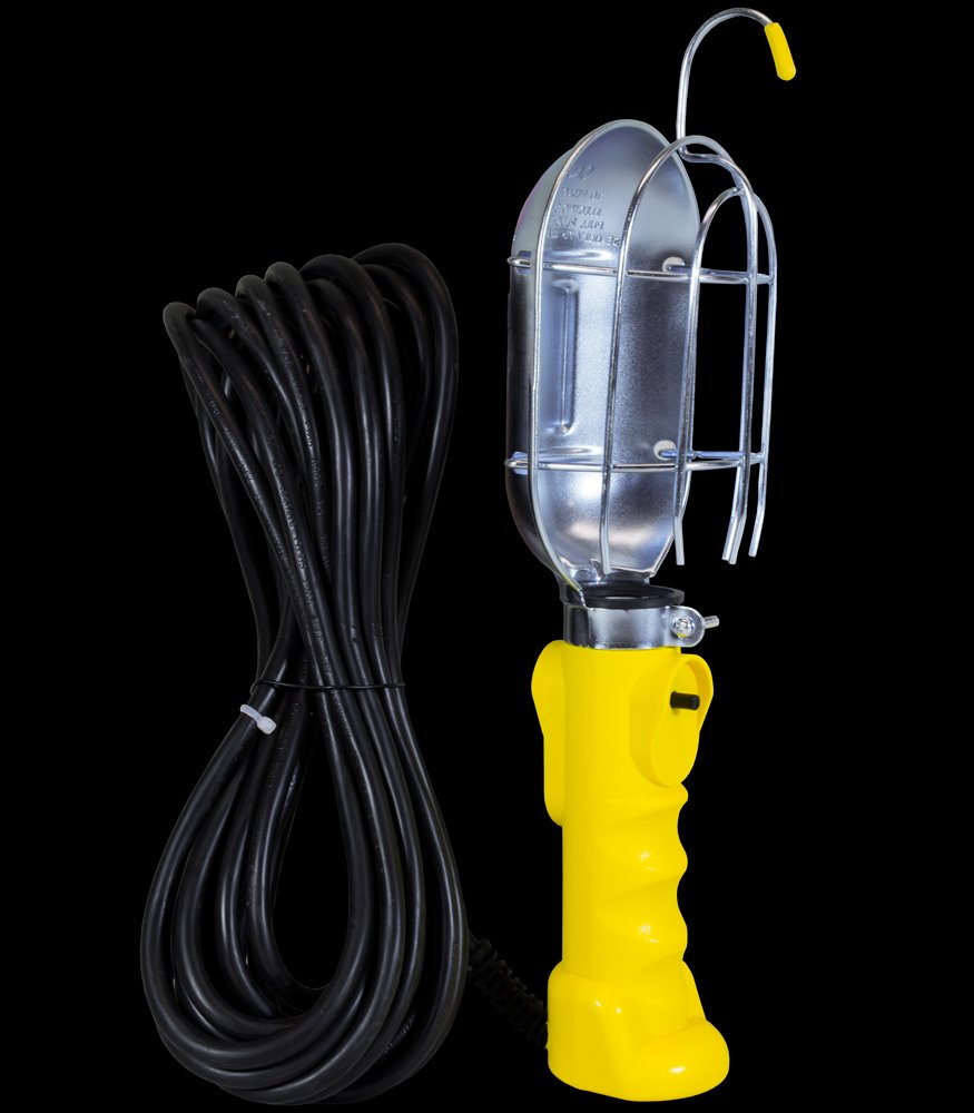 BAYCO SL-425 Metal Shield Utility Light, 18-Gauge Cord, Yellow, Incandescent