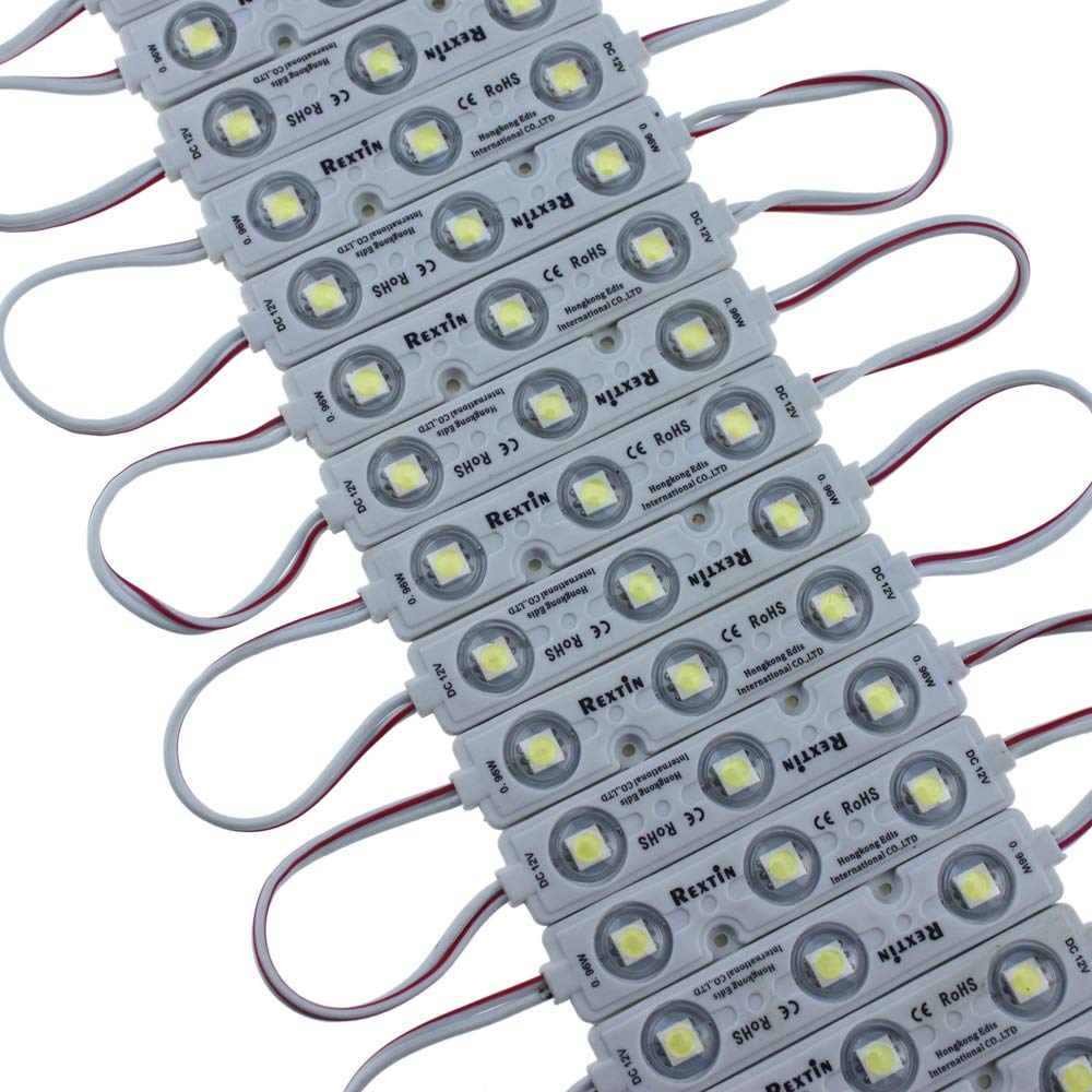 Rextin Super Bright 200Pcs 3 Led Module Red 5050 Smd 66-72Lm Each Module Waterproof Decorative Light For Letter Sign Advertising