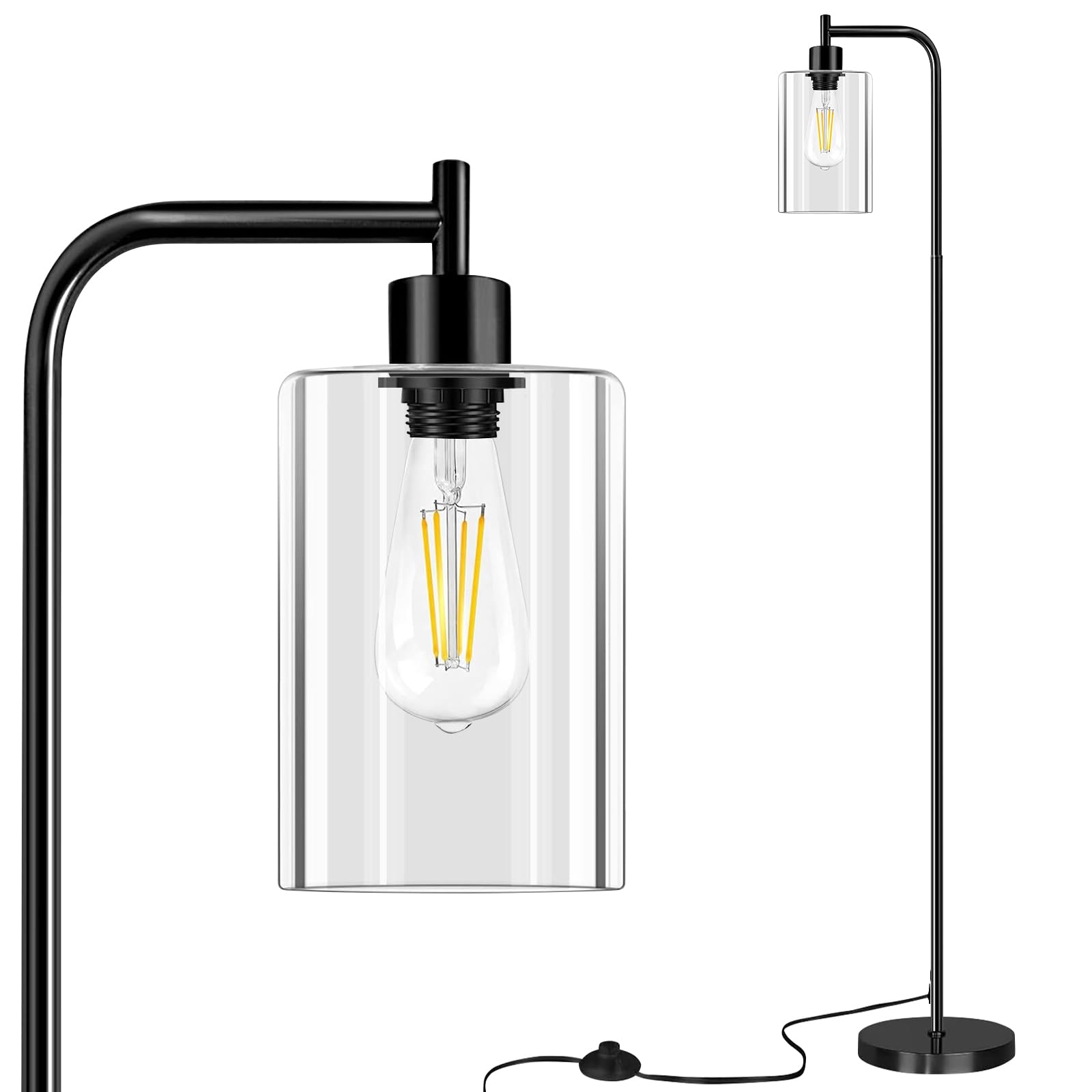 Floor Lamp,Floor Lamps For Living Room With Glass Lampshade,Modern Design Lamps Living Room,Standing Lamp With Premium Metal Mat