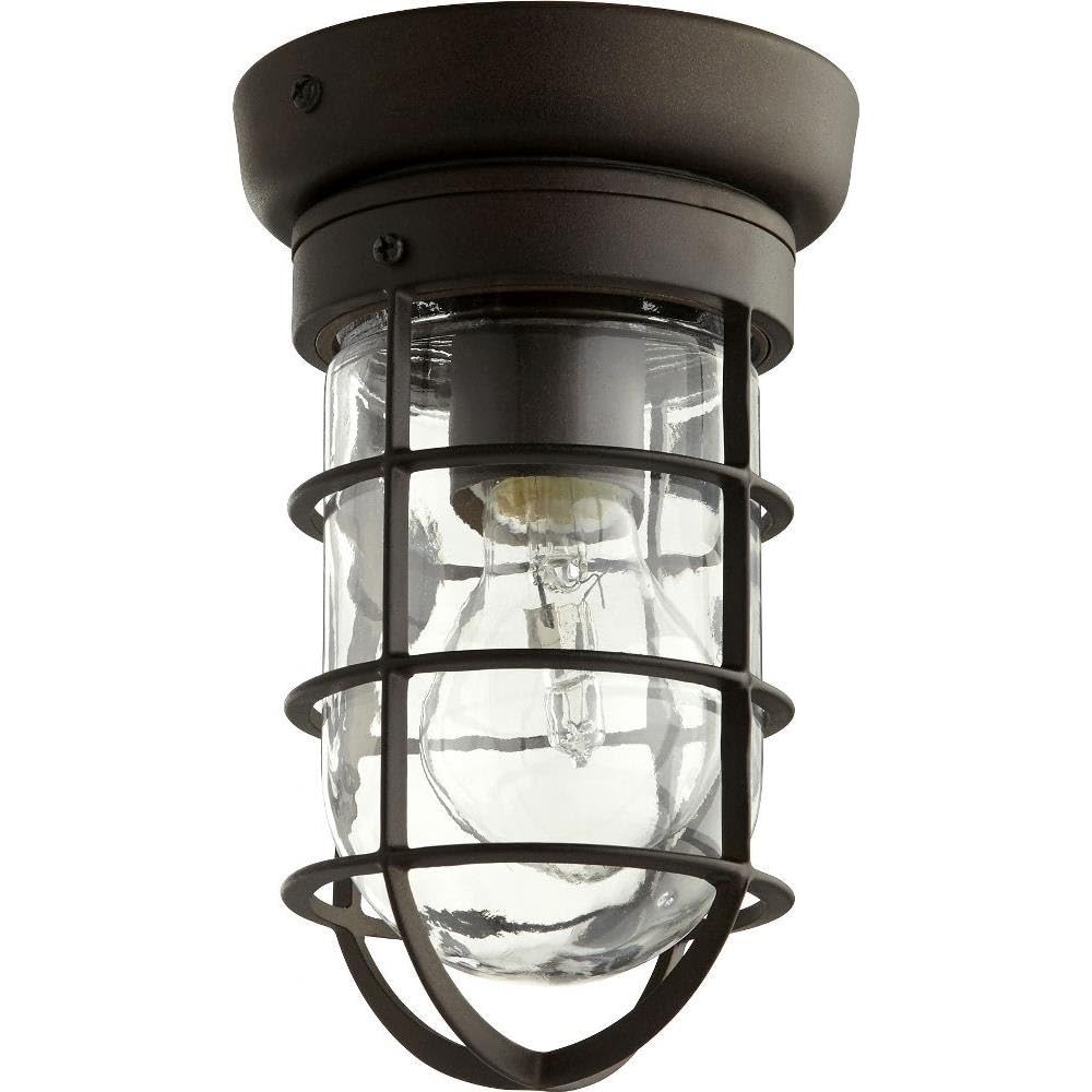 Quorum International Bowery Collection Bronze One Light Ceiling Mount Fixture