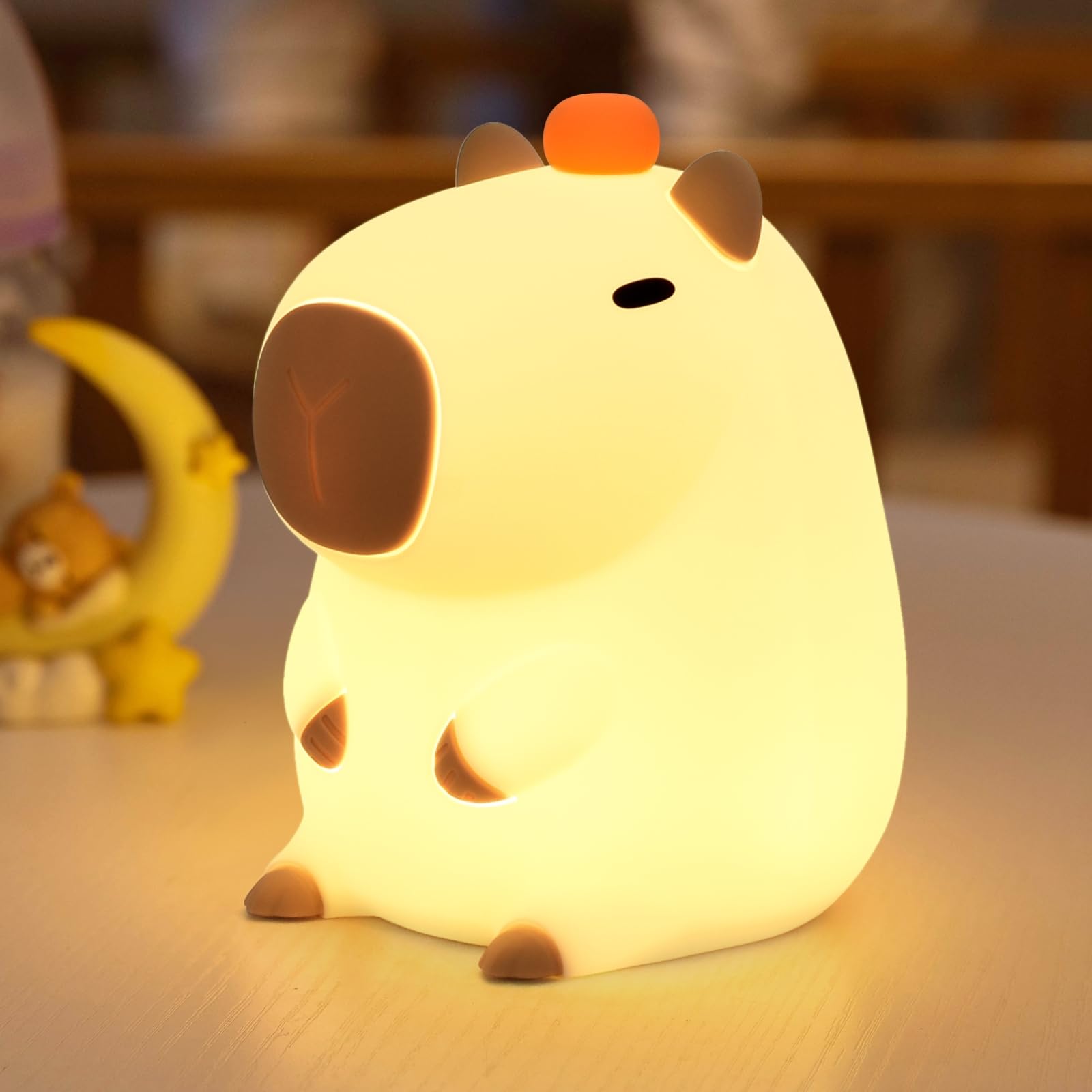 Led Cute Silicone Night Light Squishy Animal Lamp  Dimmable Nursery Nightlight  Rechargeable Bedside Touch Lamp For Breastfeeding Kawaii Gifts Room Decor