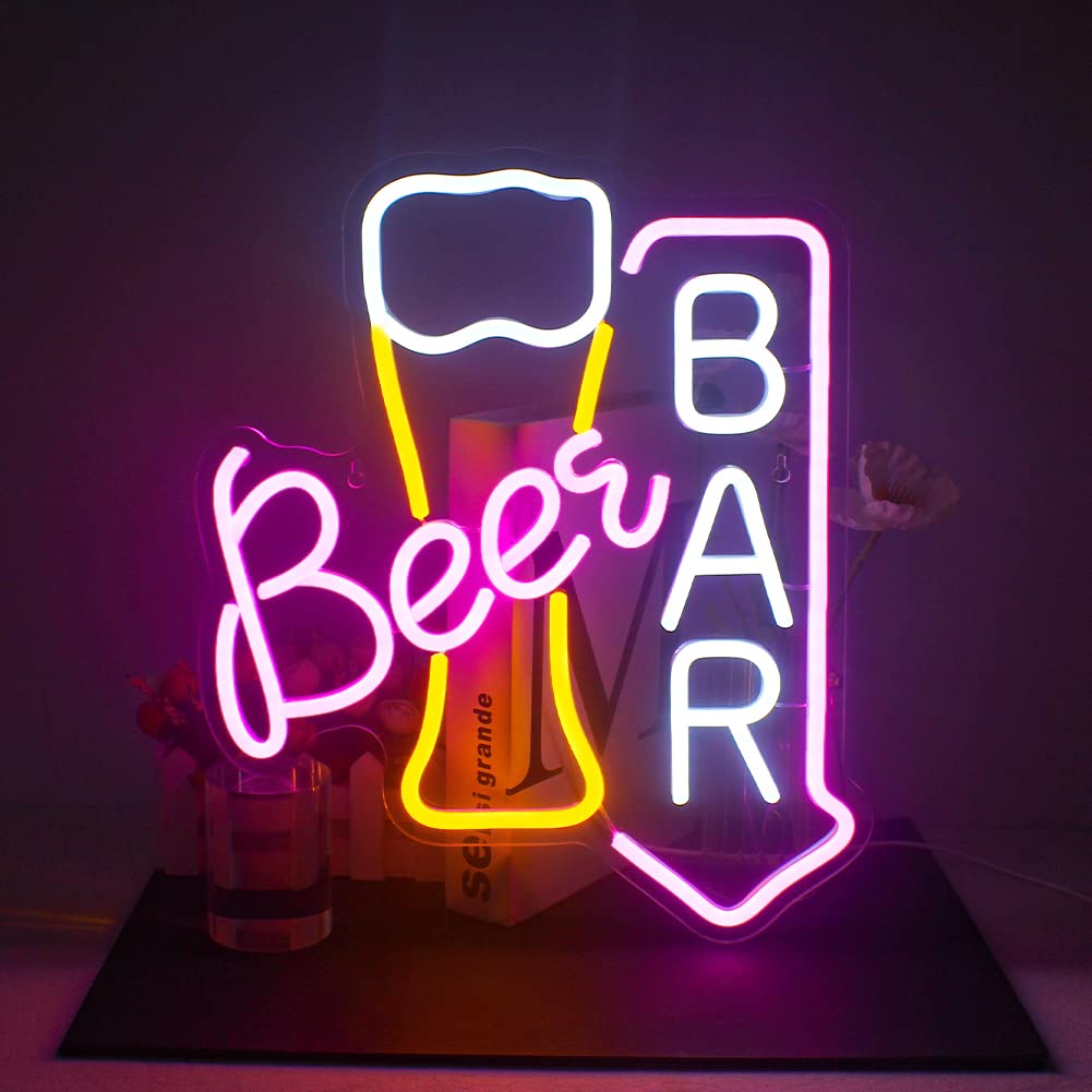 JURONGYILU Neon Sign - LED Wall Decor, 15inx12.6in, Colorful Acrylic for Home Bar, Cafe, Restaurant, Man Cave