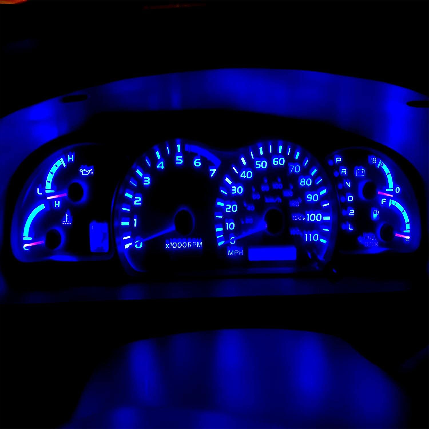 Auxlight Ultra Blue T5 37 74 2721 Pc74 Pc37 Led Bulb, 3030 Chips Super Bright 12 Volt Replacements, Interior Dome Map Dashboard
