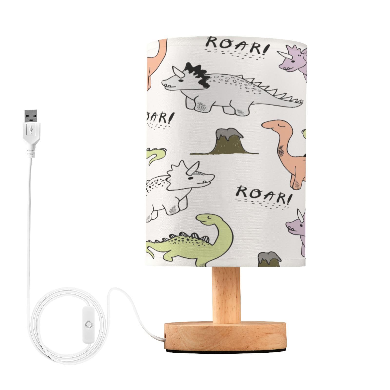 Bolaz Small Table Lamp for Bedroom Funny Dinosaur Table Lamp Nightstand Lamp for Livingroom Office Reading Working Table Desk