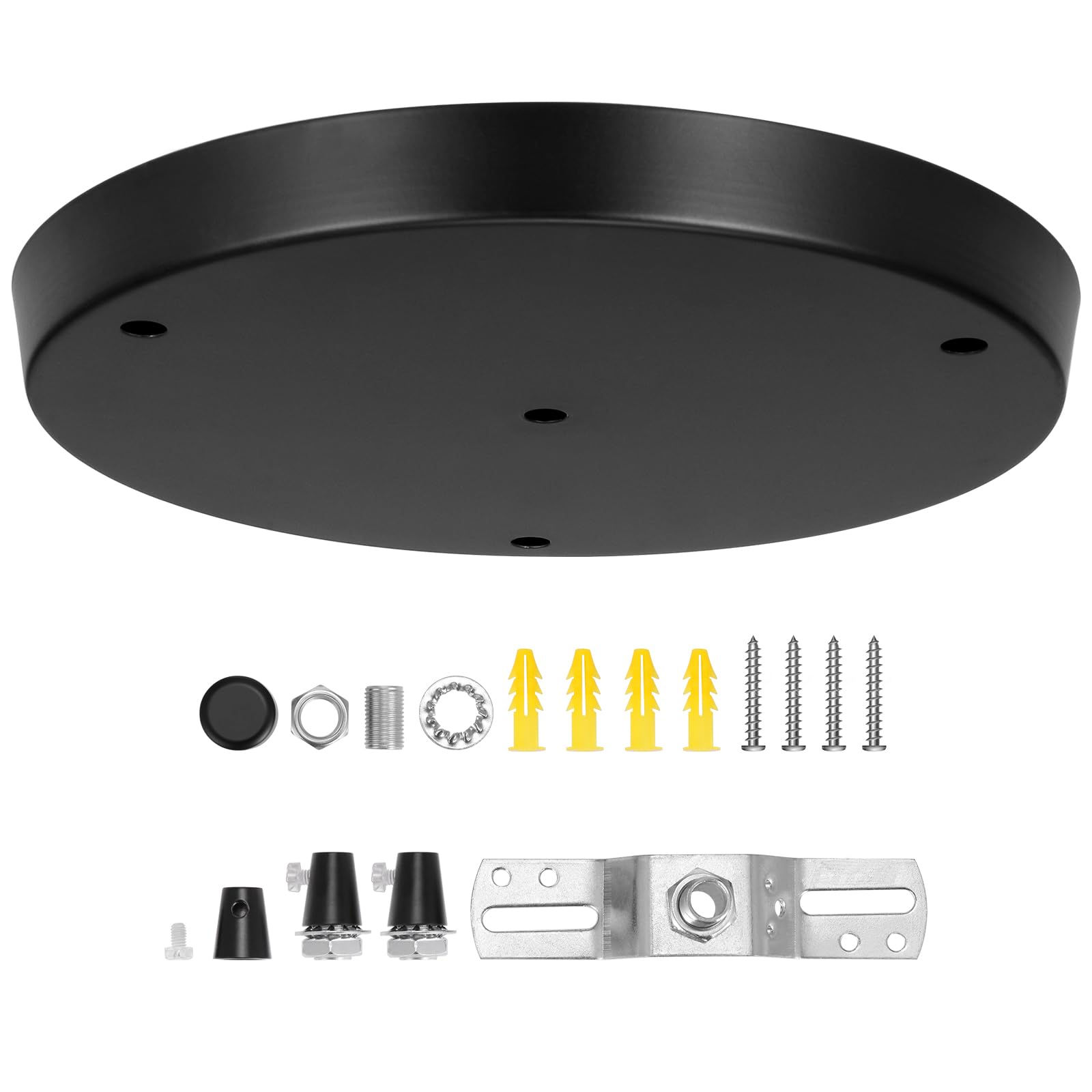 Canomo 10 Inch Black Ceiling Canopy Kit For 3 Head Pendant Light - Iron Lighting Accessory