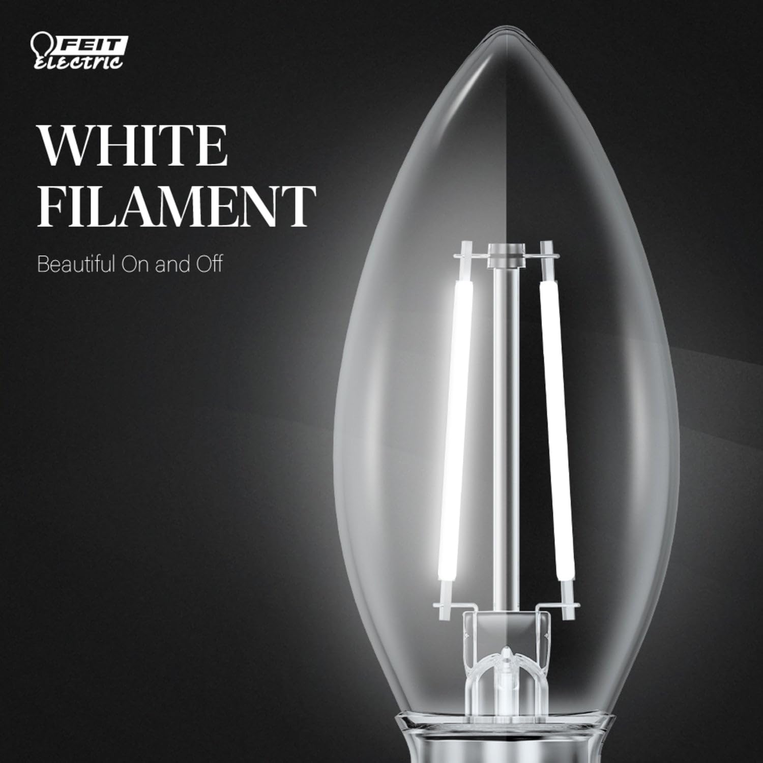 Feit Electric LED Bulb, 5.5W, 60W Equivalent, E12 Base, 5000K, 90 CRI, 500 Lumen, Clear, Model BP