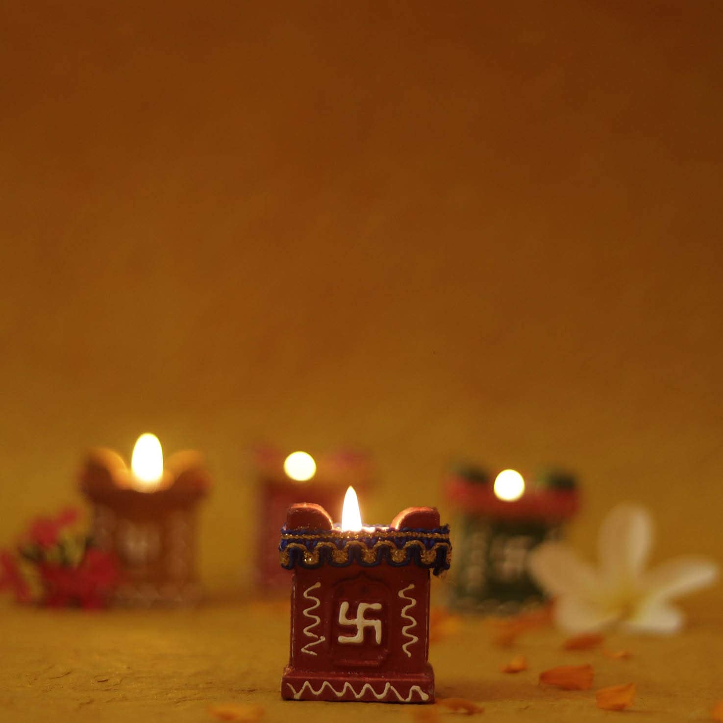 Perpetual Diwali Diyas for Home Decoration - Handmade DecorativeTulsi, Clay Diya, Mitti Diya, Terracotta Diya for Navaratri and