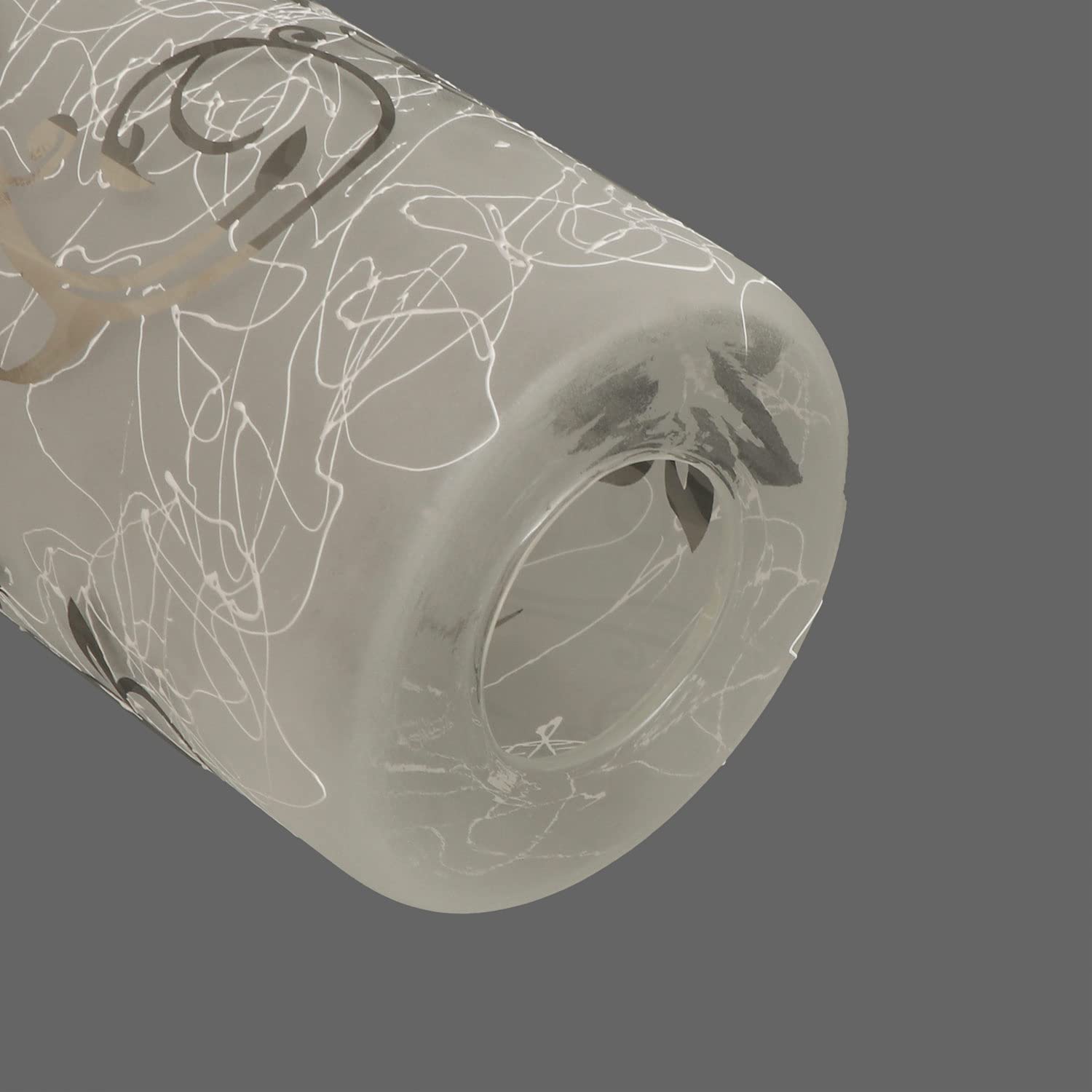 Voguad Electroplated Floral Glass Lamp Shade 2 Pack, Frosted White, 1 5/8 Inch Fitter, Model G0051