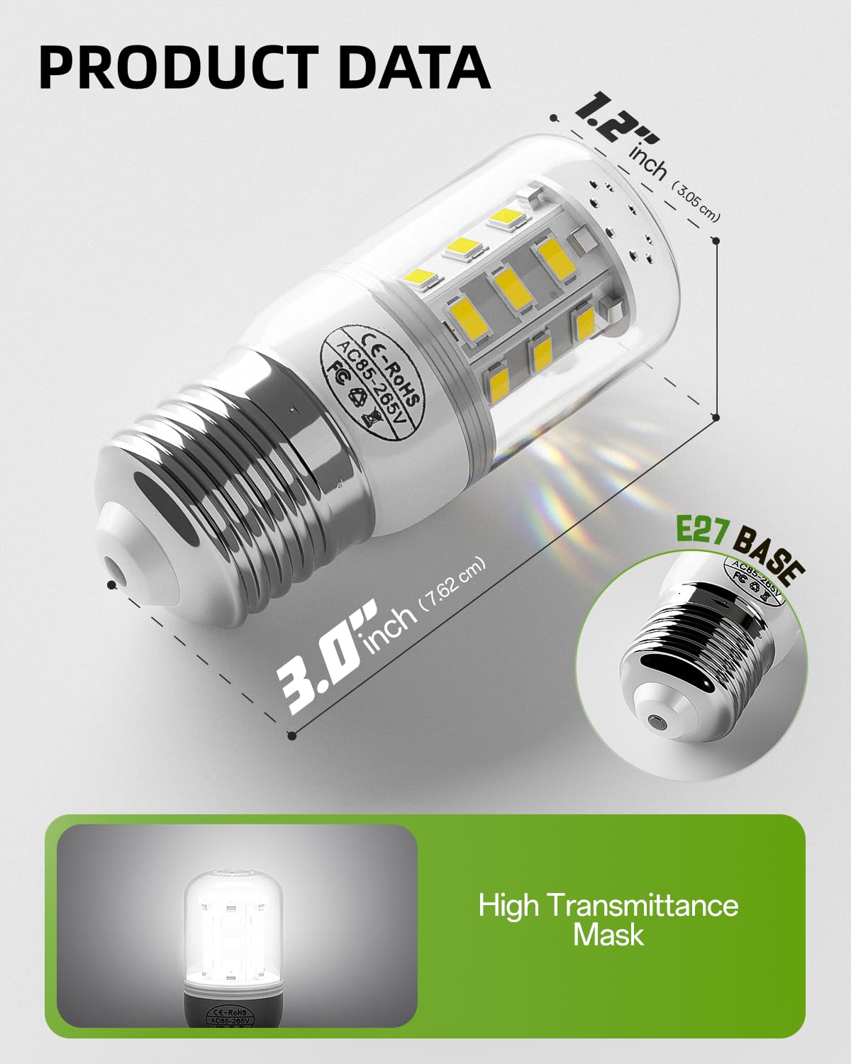 BOGDA LED Refrigerator Bulb 5304511738, 3.5W E27 White Light, 2-Pack Replacement for Frigidaire Kenmore Refrigerators