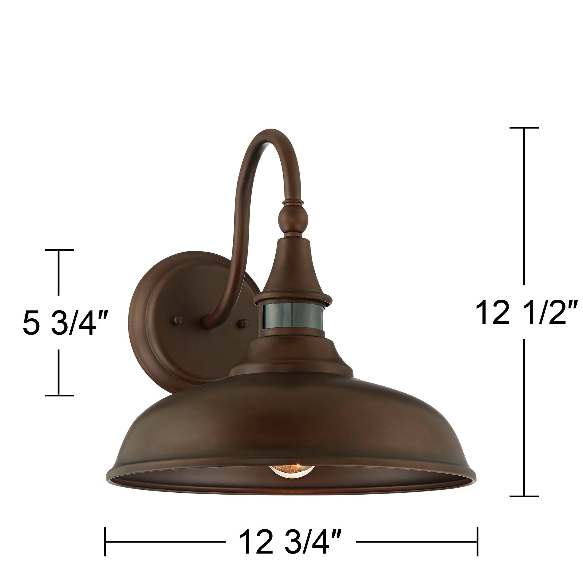 John Timberland Barn Light Fixtures Set of 2, Bronze, Dusk to Dawn Motion Sensor, 12.5in for Exterior House, Porch, Patio, Garage