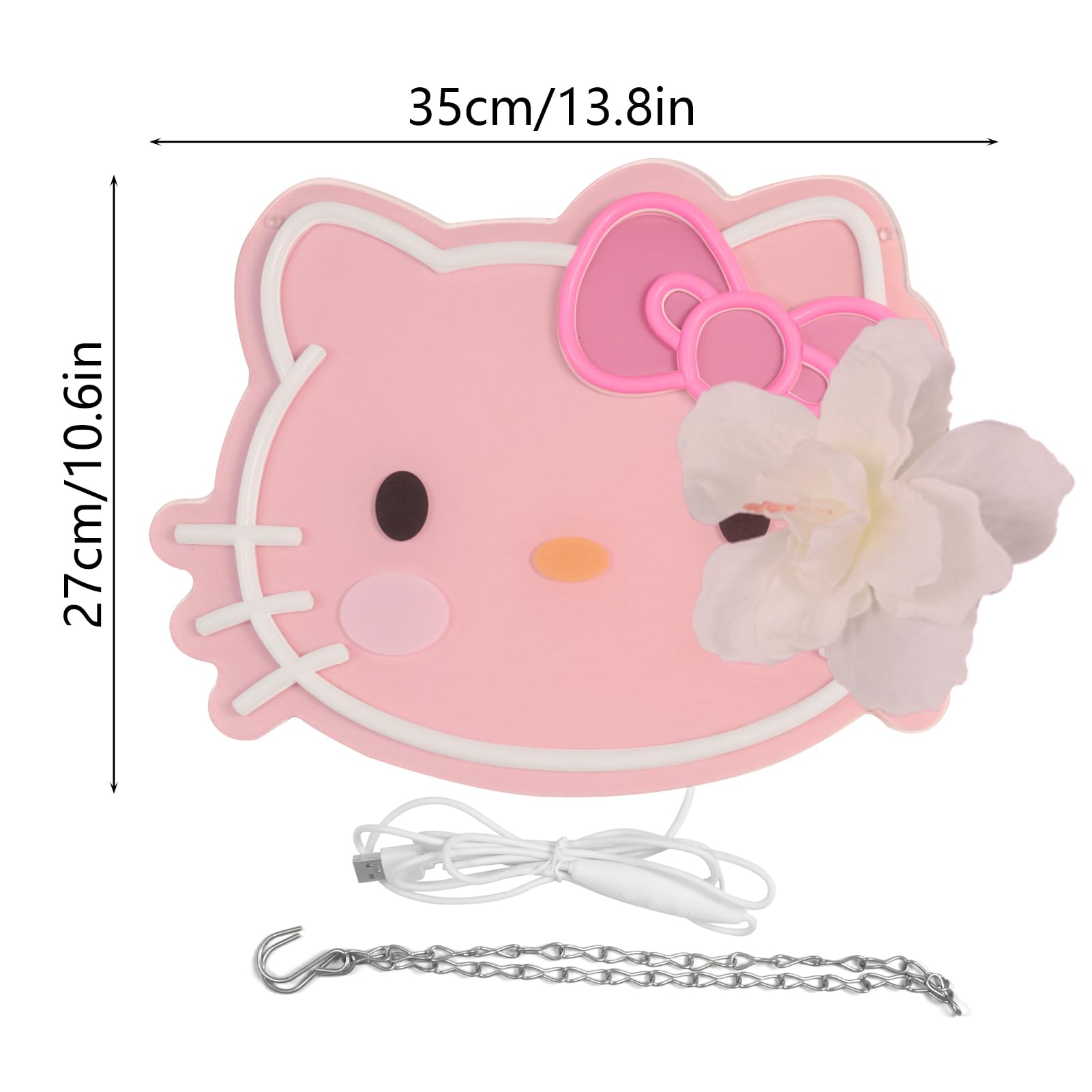 KAJHDUVQS Dimmable Cat Neon Signs Cute Neon Lights Wall Decor for Girls Room Child Bedroom Dresser Cloakroom Birthday Gifts Art