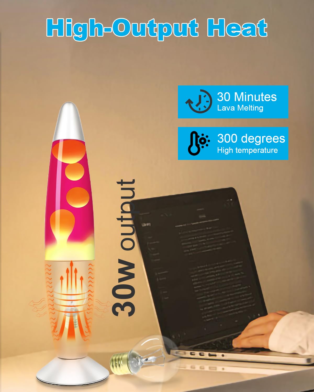 Serbion 30 Watt Lava Lamp Bulbs - E17 Base, 6-Pack, Ideal For 14.5-Inch/20-Ounce Lava Lamps, S11 Shape, Soft Warm White, 120V Replacement Bulbs For Night Light Lava Lamp