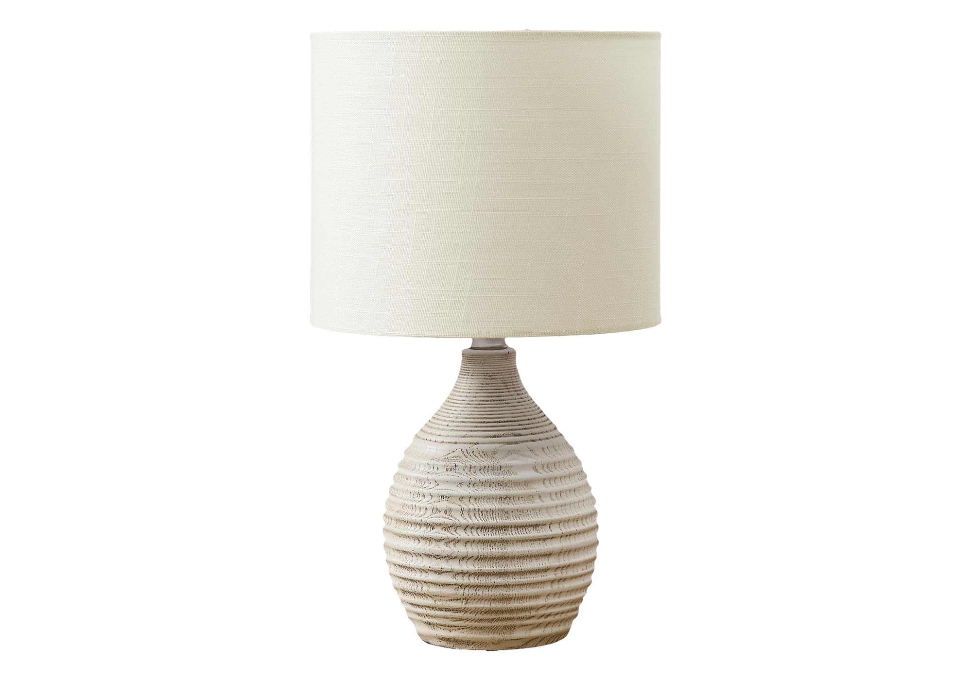 Monarch Specialties Table Lamp I 9848, 17in H, Ivory Resin, Ivory/Cream Shade