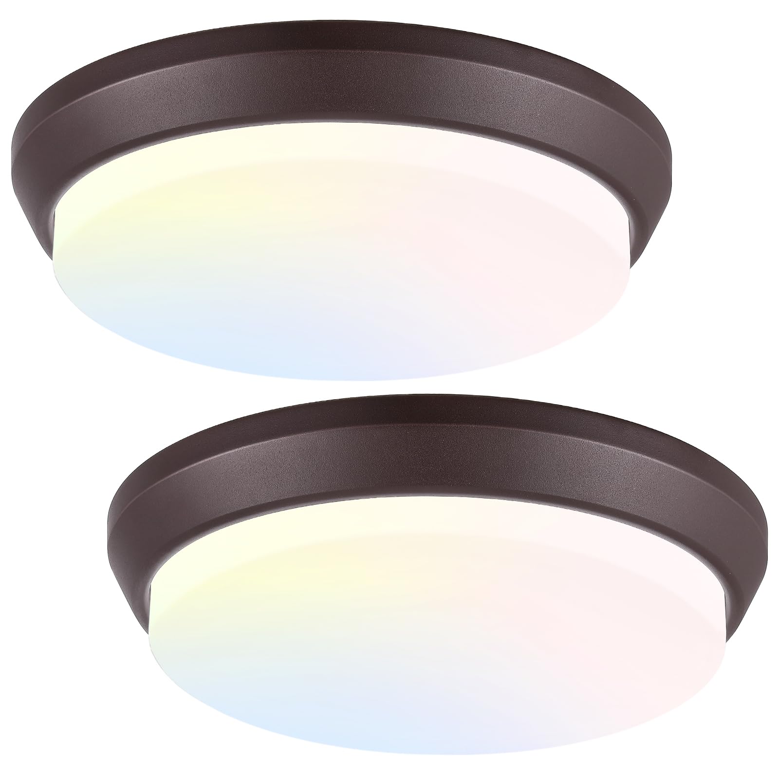 13 Inch 5Cct Flush Mount Ceiling Light Fixtures  36W 4000Lm Led Ceiling Lights For Bedroom  Kitchen  Bathroom  Hallway  2700K/3000K/4000K/5000K/6500K Adjustable Brown Dimmable Lighting - 2 Pack