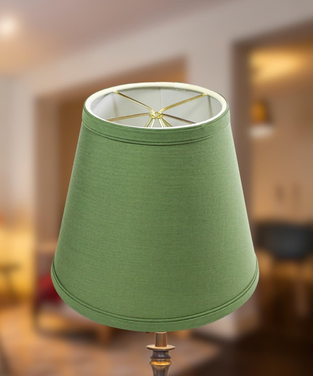 HomeConcept 5x8x7 Empire Linen Edison Clip On Lampshade Kale Green - Wood, Porcelain, Steel, Metal, Glass