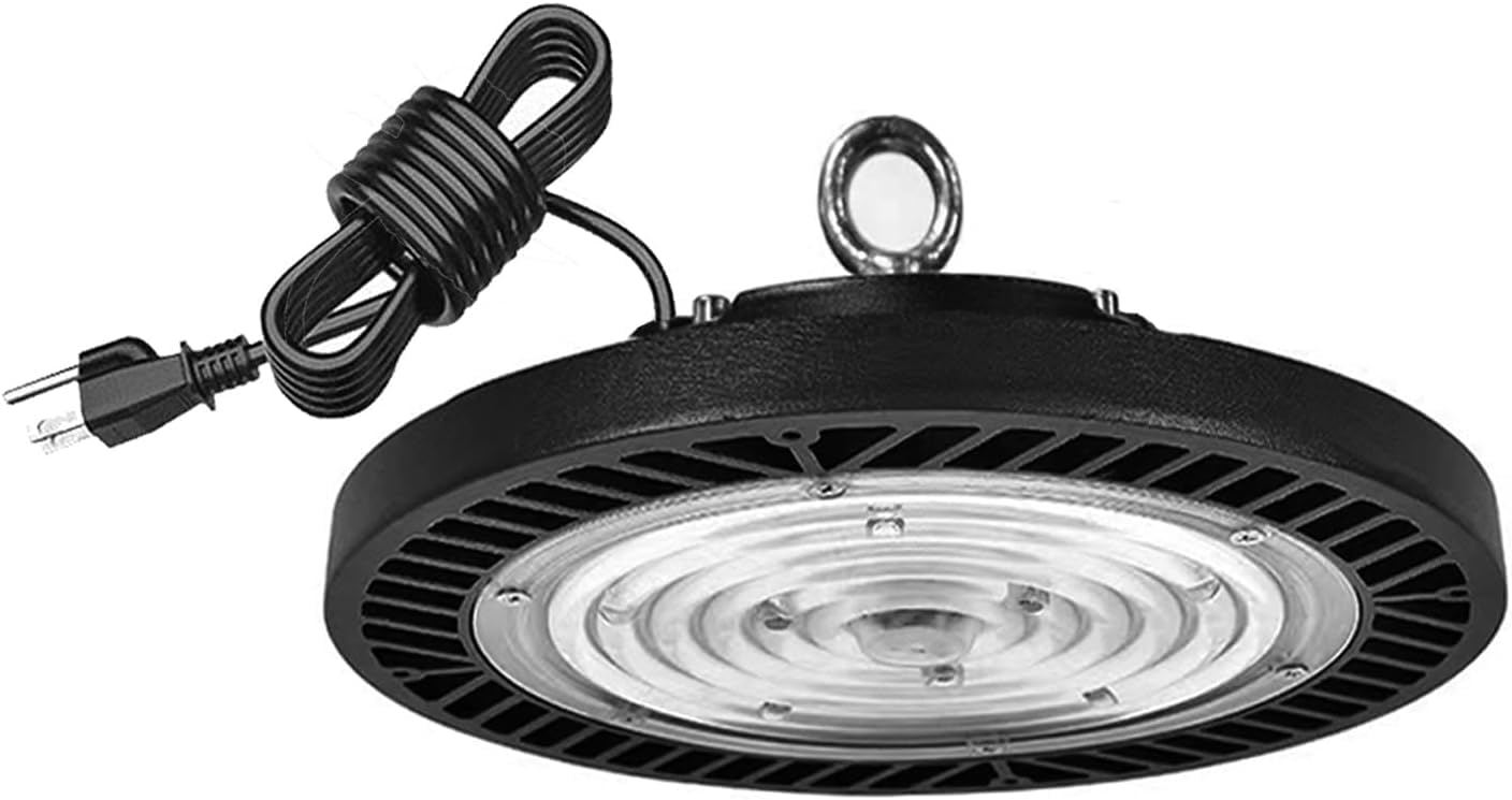 Tiyahomey 200W-1Pack UFO LED High Bay Light,22000lm 6000K Daylight 2000W Equivalent with US Plug Cable LED Garage Lights Commerc
