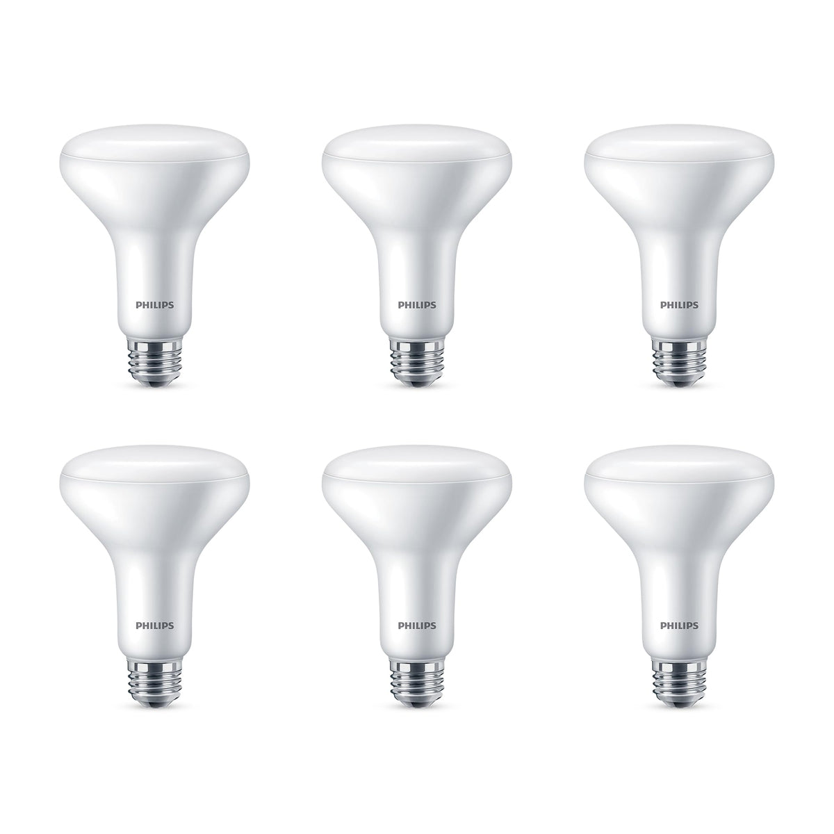 Philips Led Dimmable, Warm Glow Effect Br30 Light Bulb - Pack Of 6 - Eyecomfort Flicker Free - 7.2W = 65W, 650 Lumen - Soft Whit