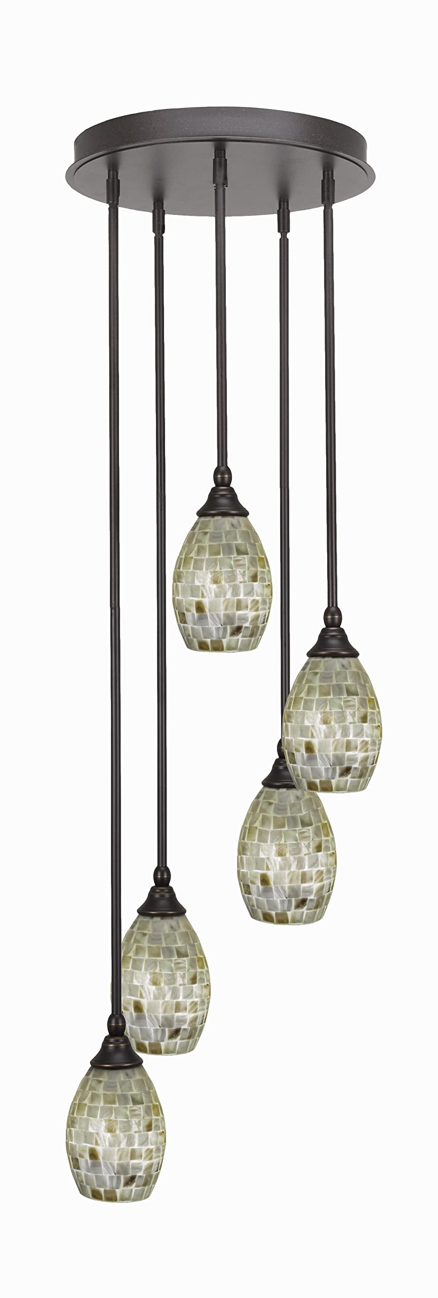 Empire 5 Light Cluster Pendalier in Dark Granite Finish (2145-DG-406)