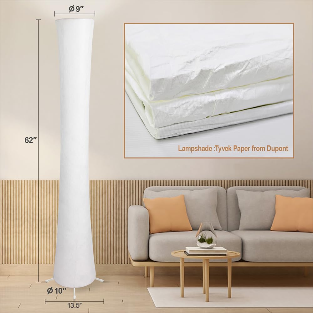 WORLD WIN 61'' Smart RGB LED Floor Lamp, Music Sync, 16 Million Colors, APP & Remote Control, RGB Color, Tyvek ADM Material