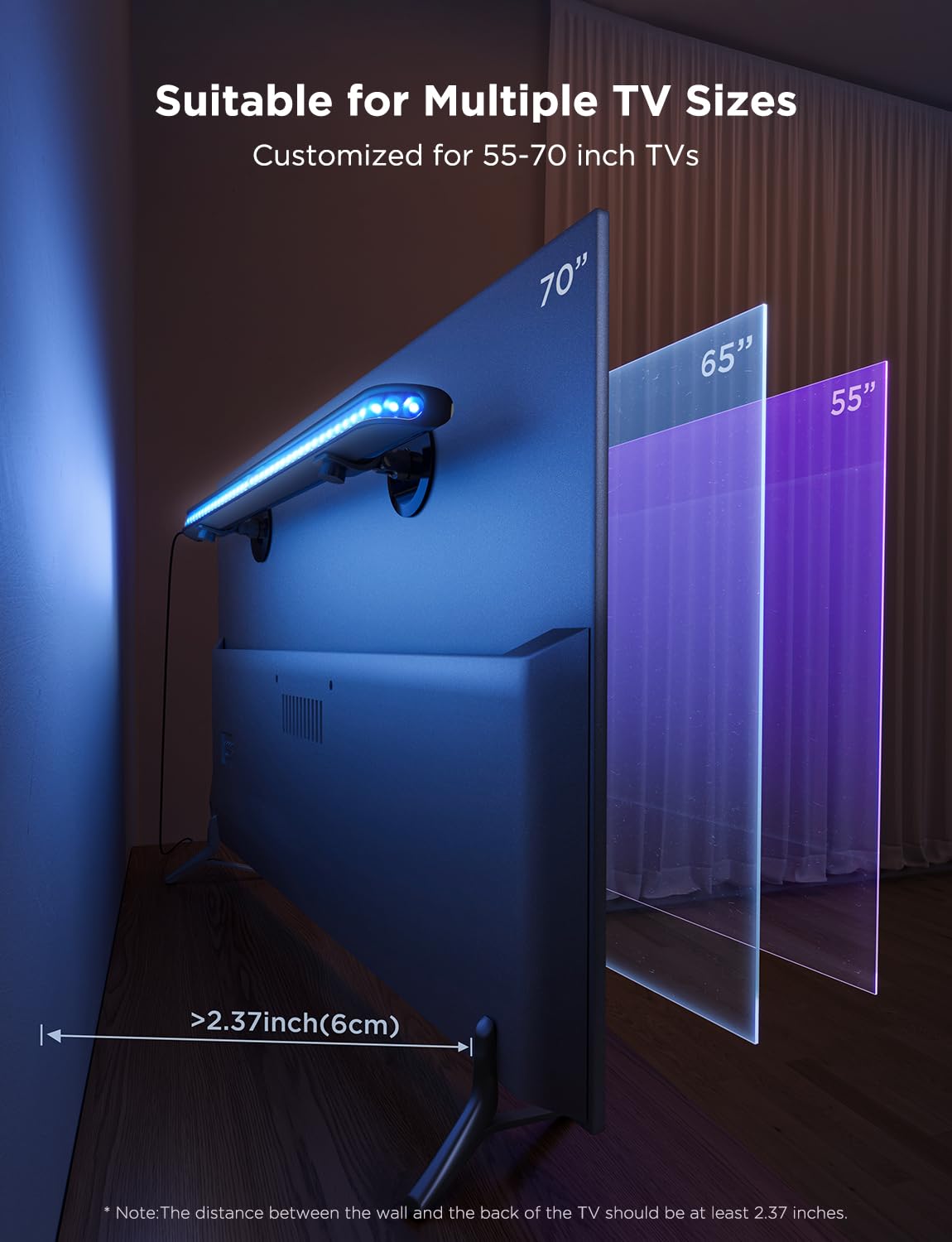 Govee Upgraded 31 Inch Led Light Bar With Scene And Music Modes, Rgbic Wifi Light With Multiple Placement Options Suitable For 5