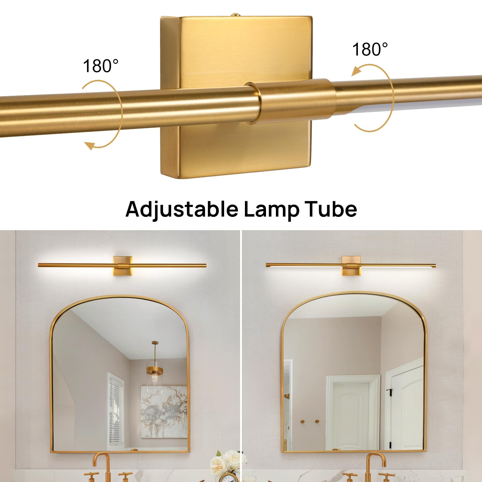 Faziyo Bathroom Vanity Light Fixtures Over Mirror 40 Inch Led Vanity Lights 4000K Morden Bathroom Sconce Picture Lights For Pain